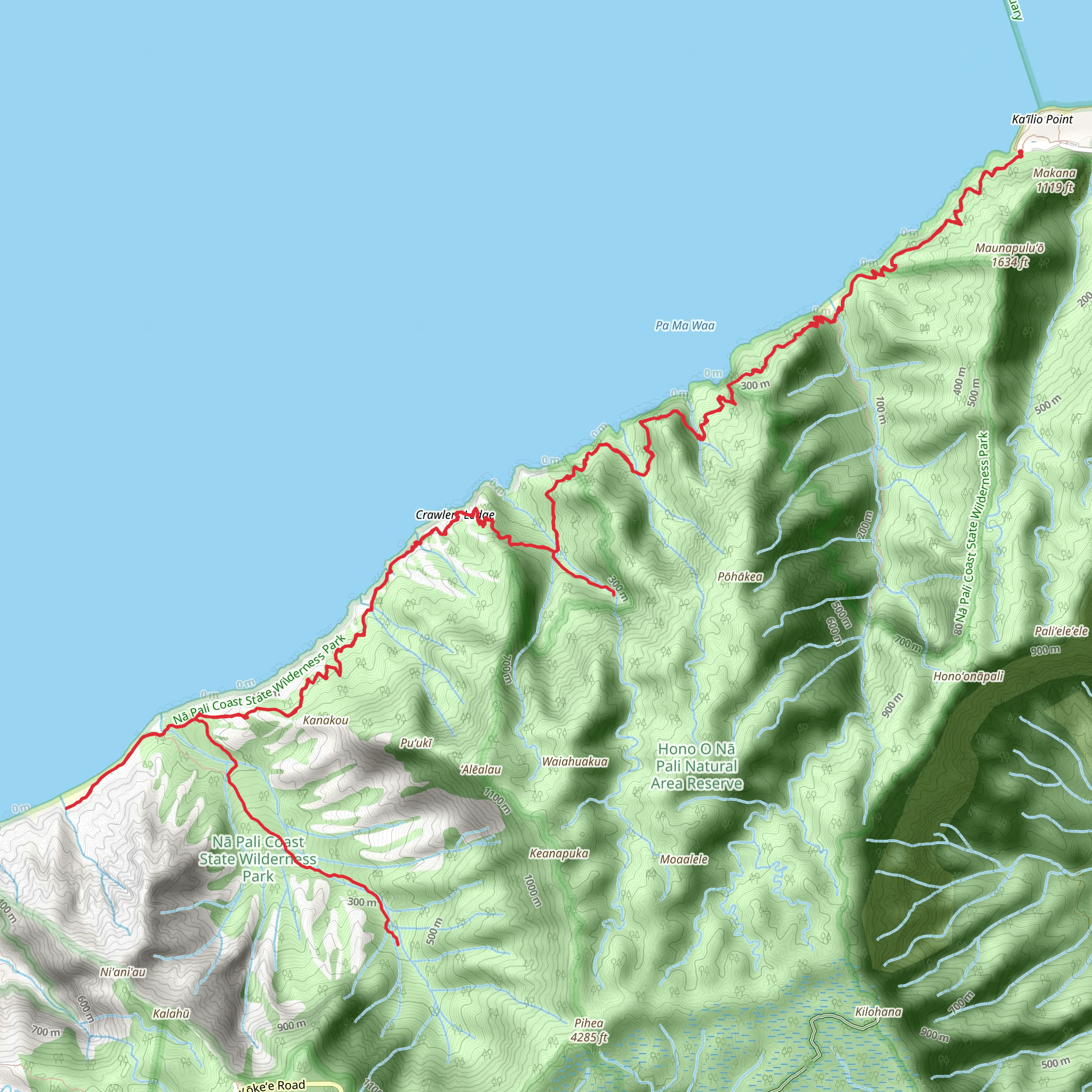 Kalalau Trail mobile static map