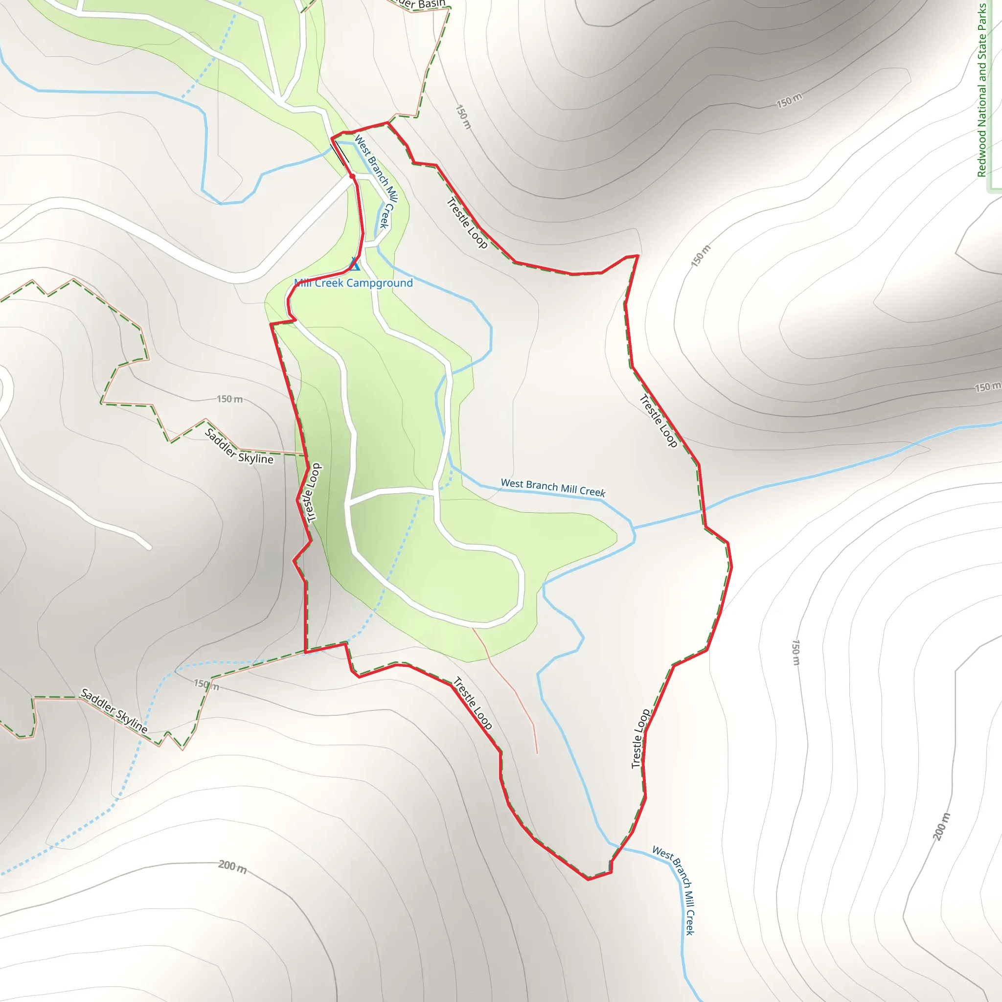 Trestle Loop Trail mobile static map