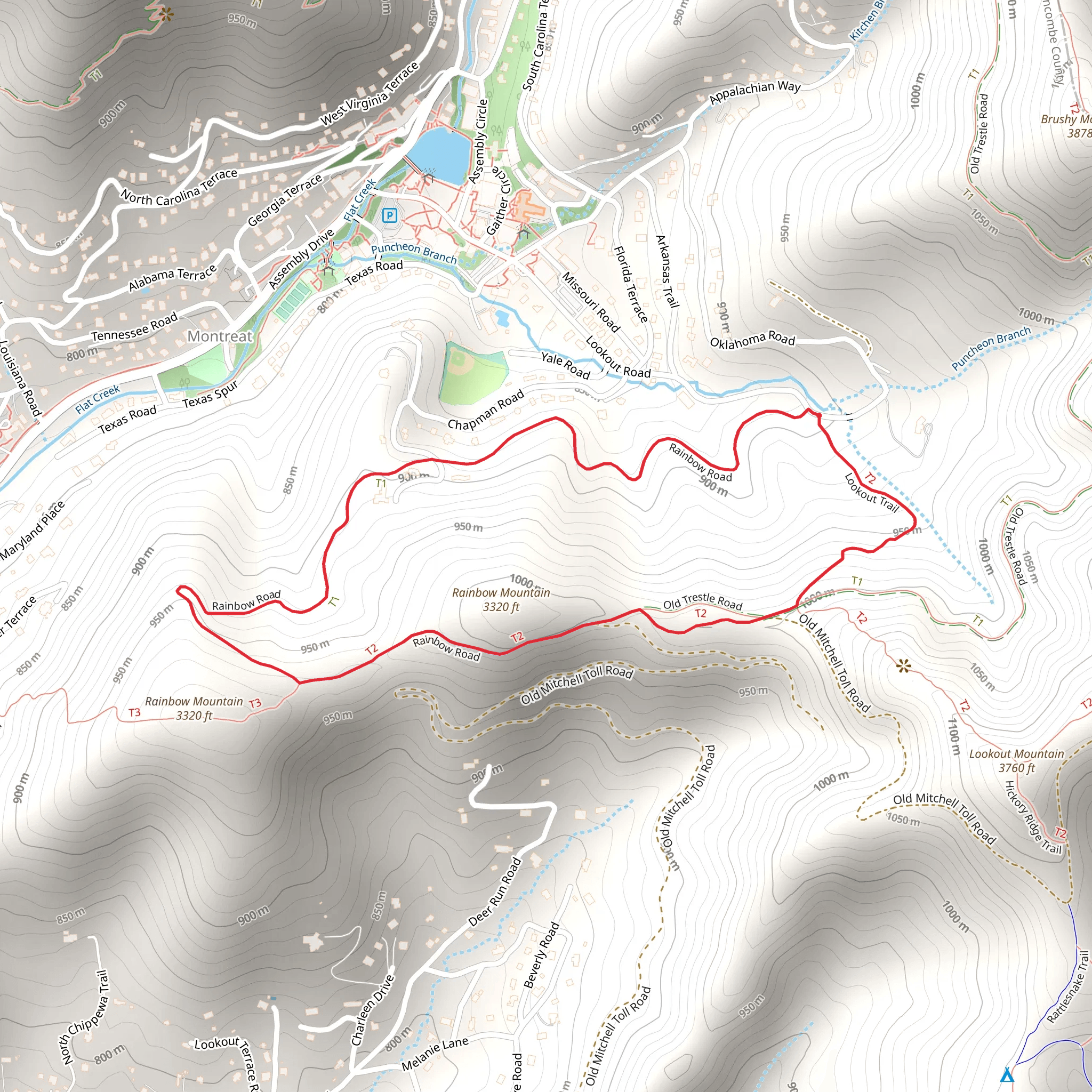 Rainbow Gap Loop mobile static map