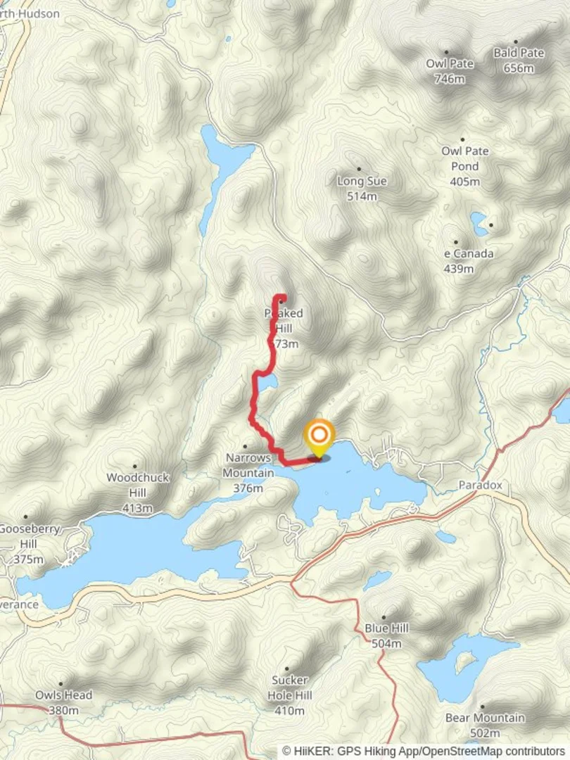 An image depicting the trail Peaked Hill Trail and its surrounding area.