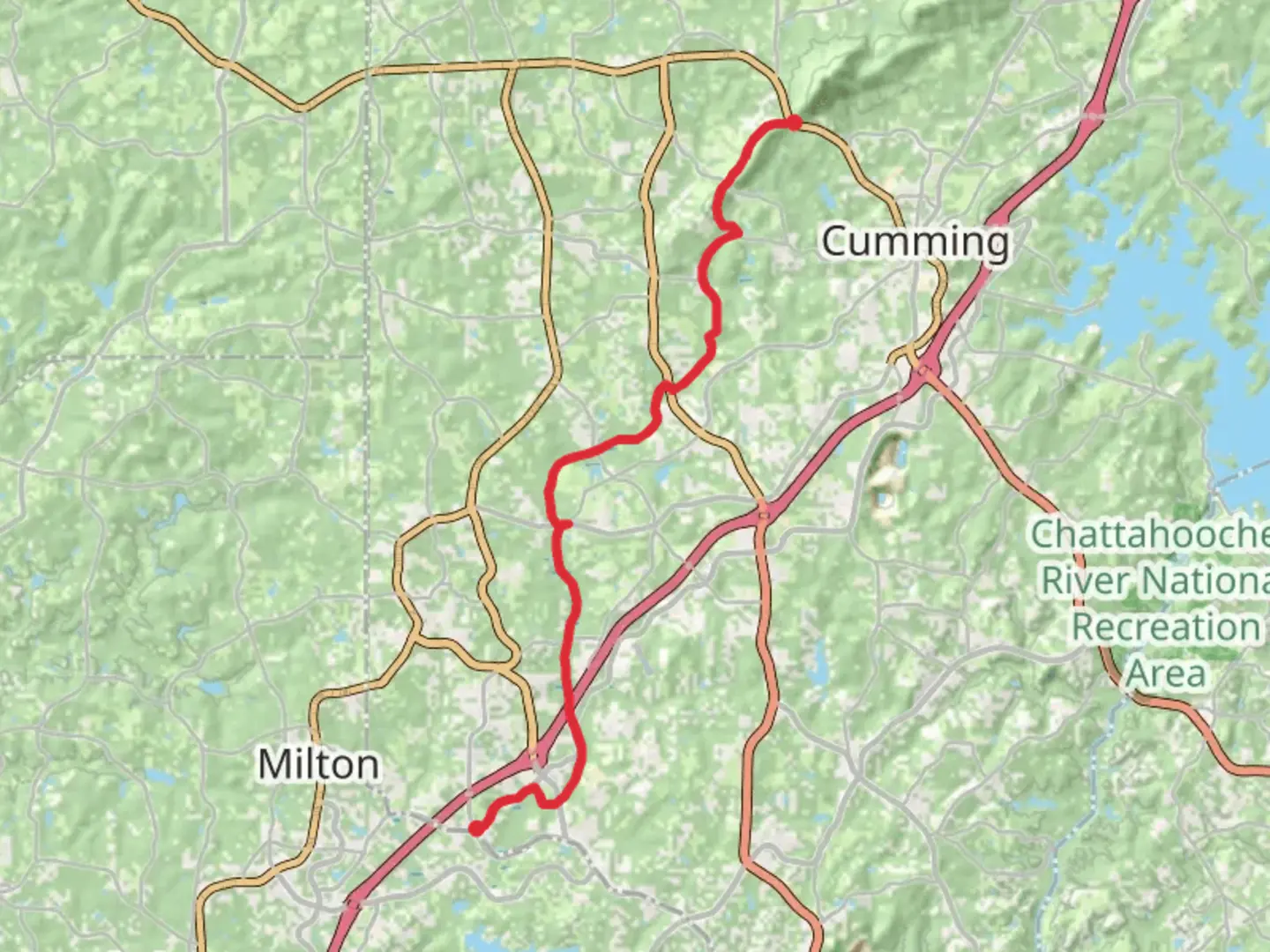 An image depicting the trail Big Creek Greenway and its surrounding area.