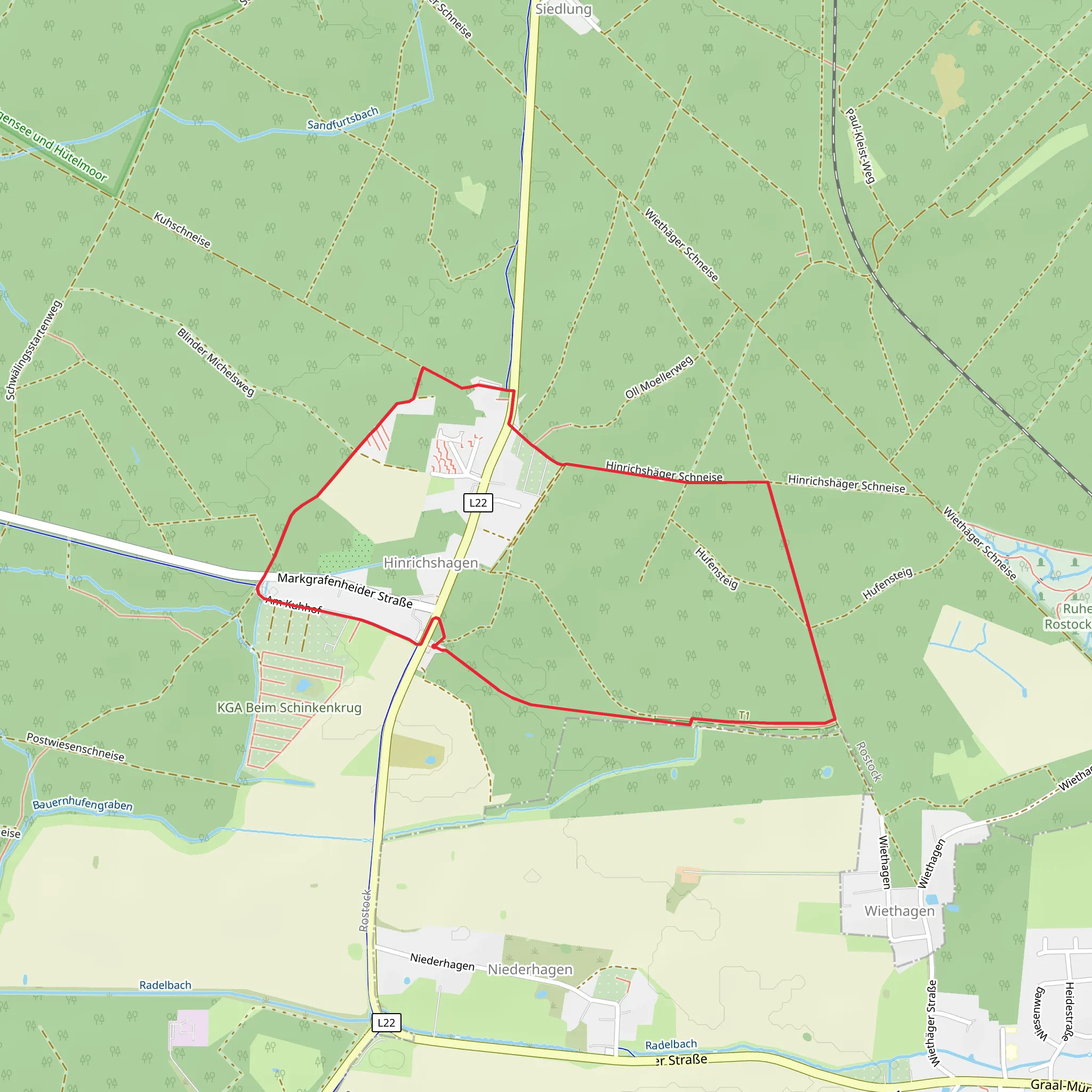 Hinrichshagen and Beckerstein Loop mobile static map