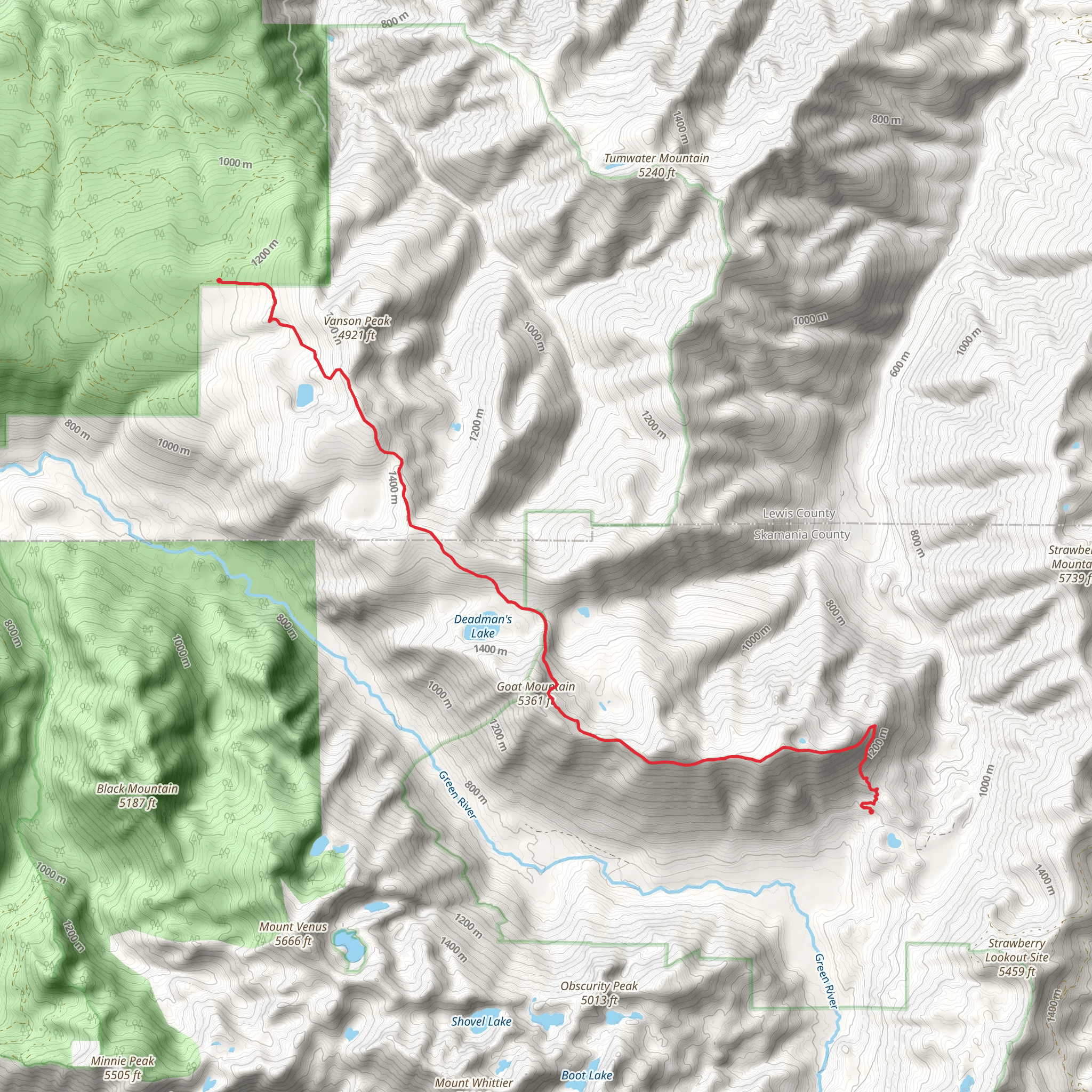 Goat Mountain Trail mobile static map