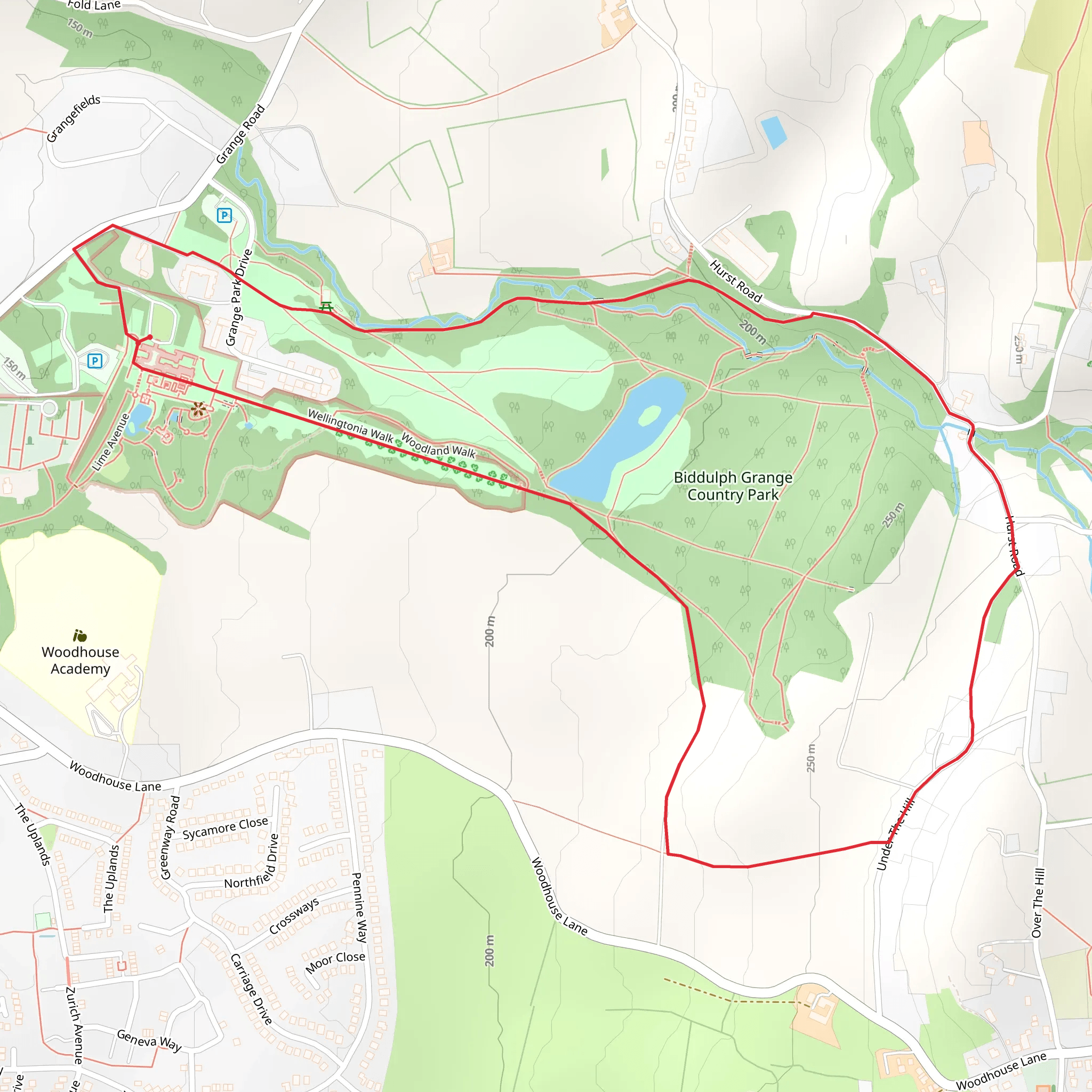 Biddulph Grange Country Park Loop mobile static map