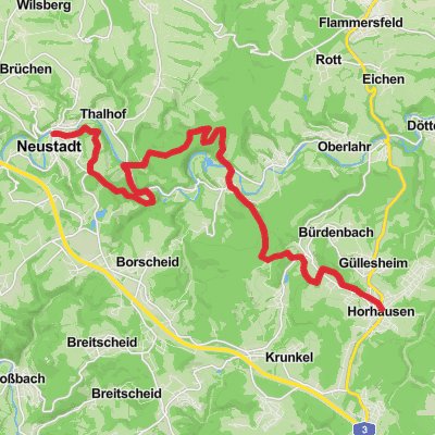 Horhausen to Neustadt Walk via Ruine Ehrenstein mobile static map