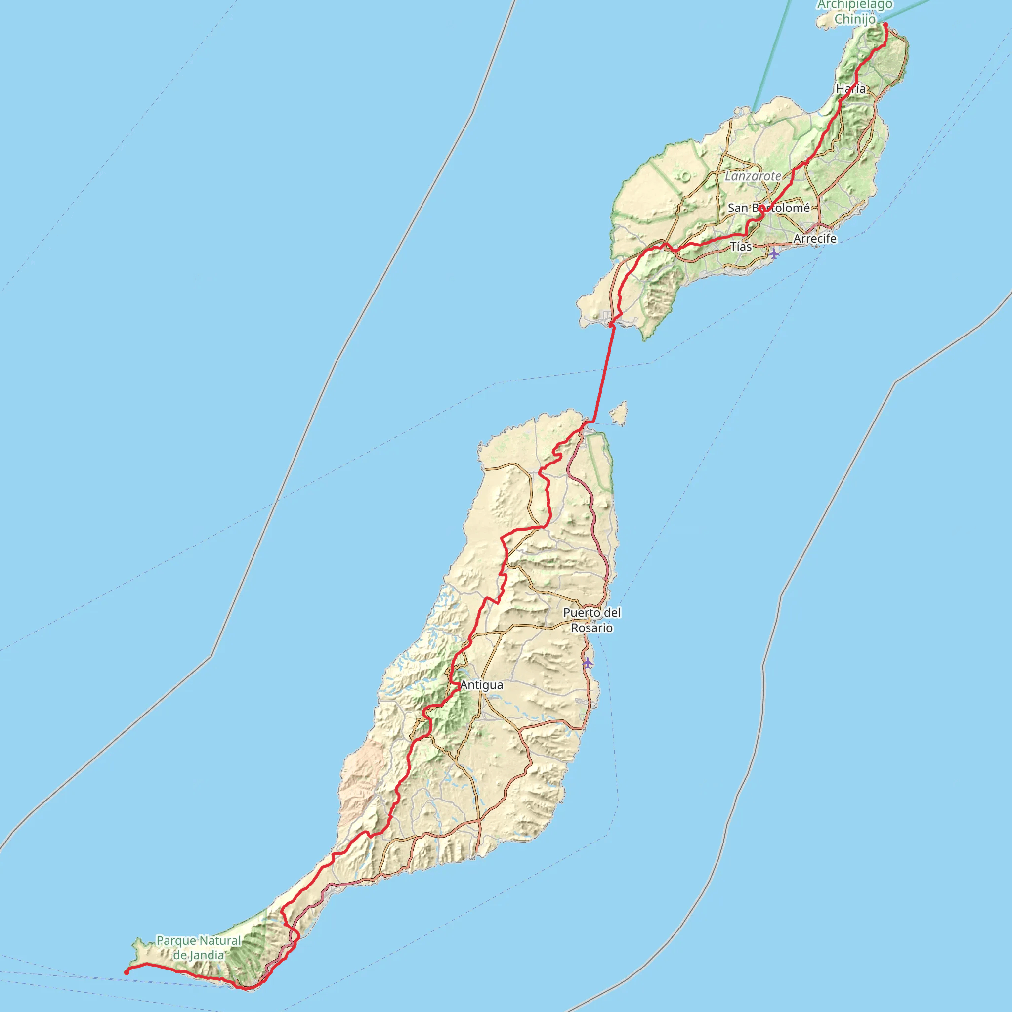 GR 131 Fuerteventura mobile static map