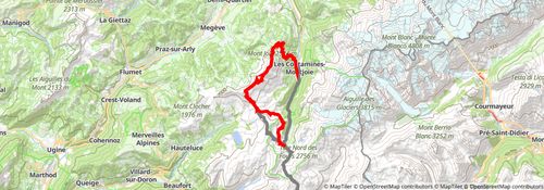 Tour du Mont Blanc alt 5 Map