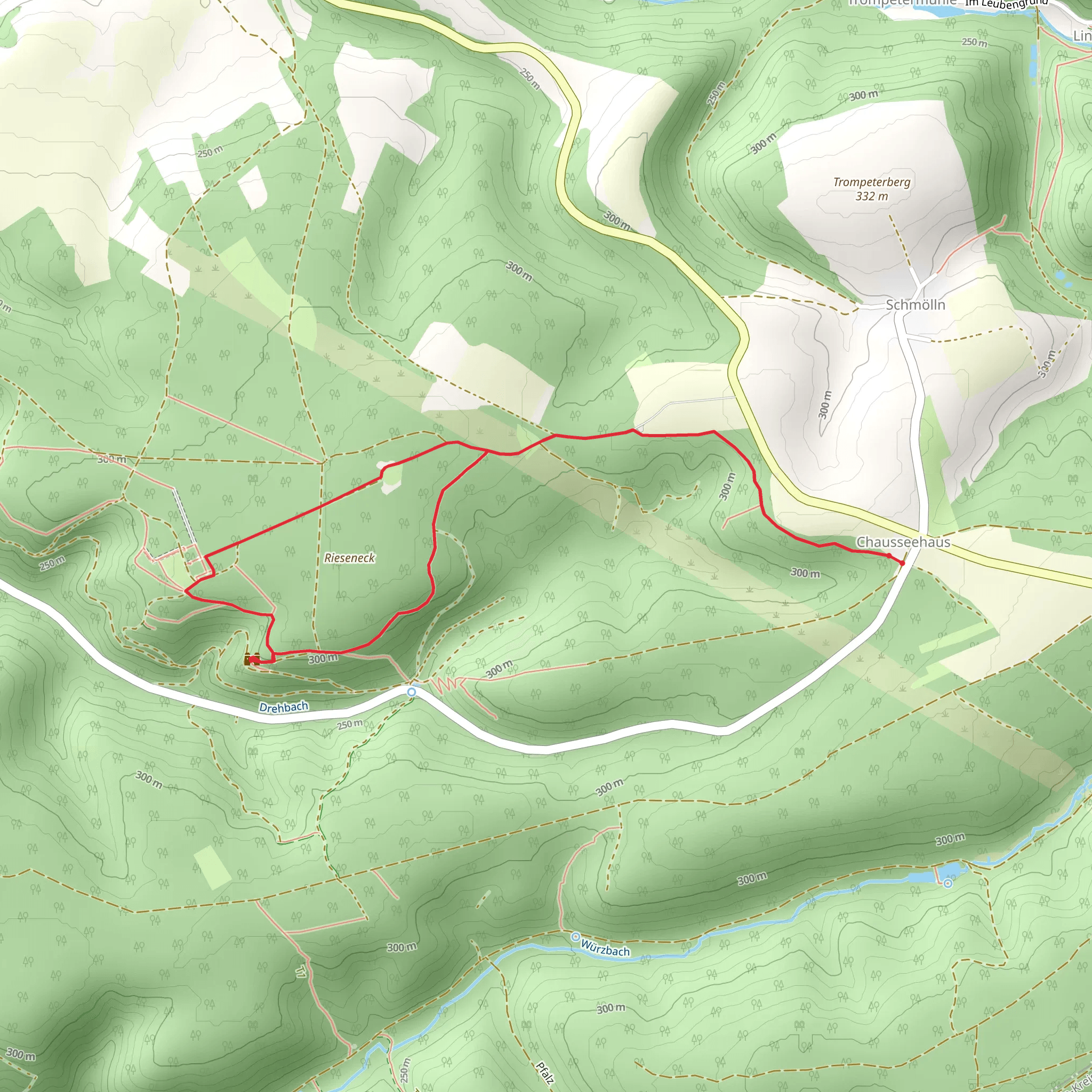 Jagdanlage Rieseneck and Herzogstuhl Loop mobile static map