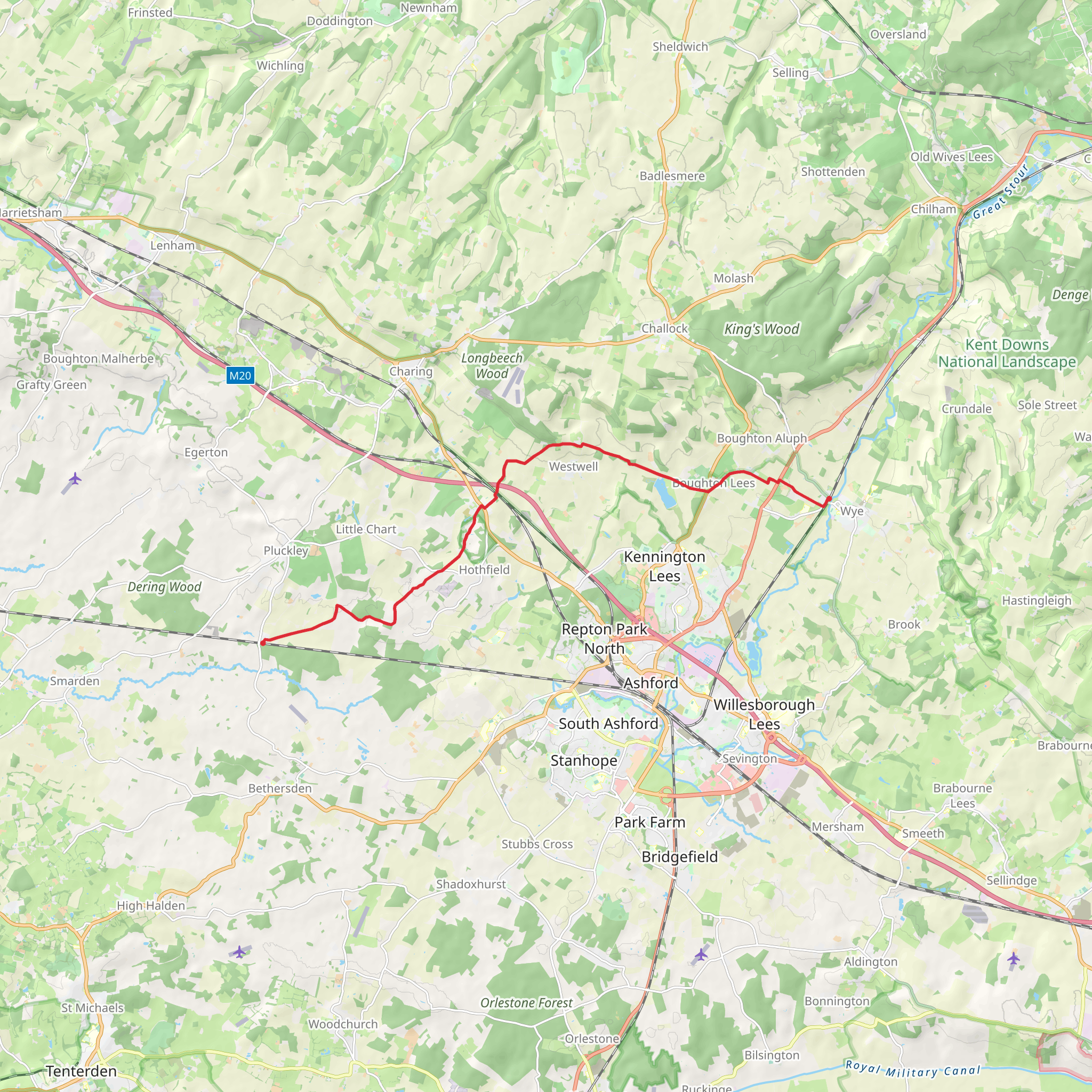 Hothfield Heathlands Nature Reserve Walk mobile static map