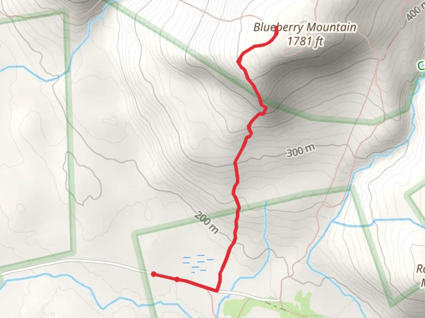 An image depicting the trail Blueberry Ridge Trail and its surrounding area.