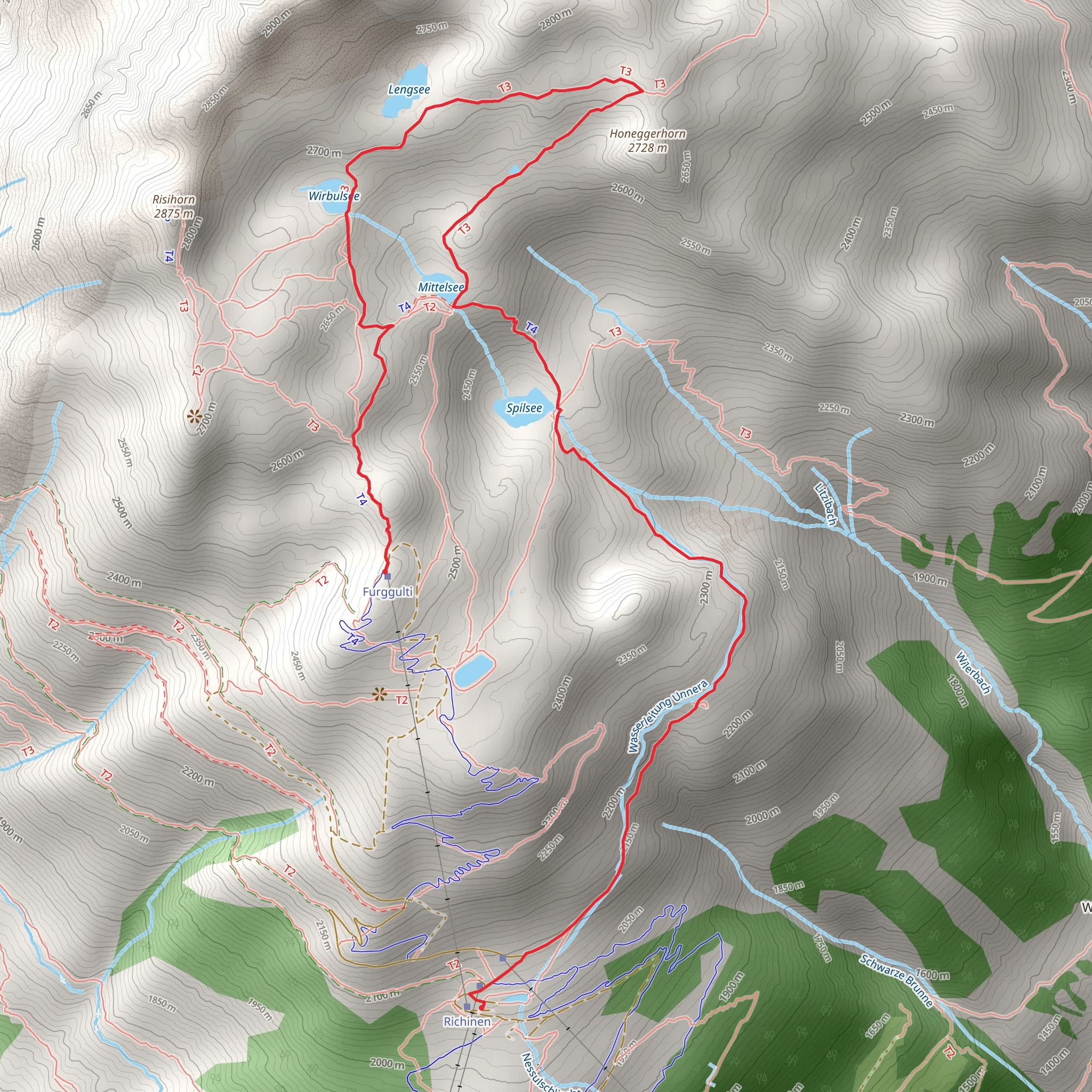 7-Seenwanderweg Bellwald mobile static map