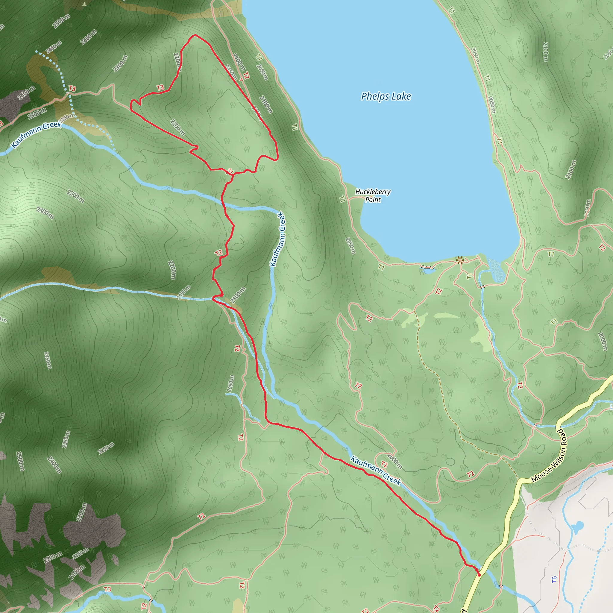 Open Canyon Cutoff Loop via Kaufmann Creek Trail mobile static map