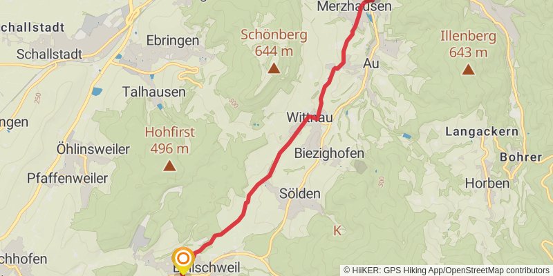 Zähringer-Wanderweg alt 3 Map