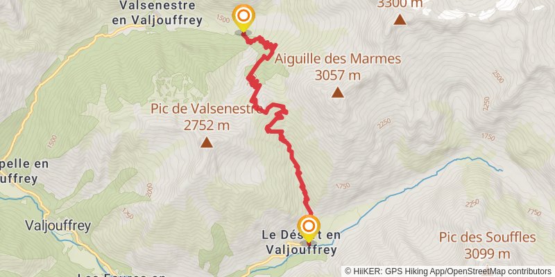 GR 54 - Tour of Oisans and Ecrins stage 3 Map