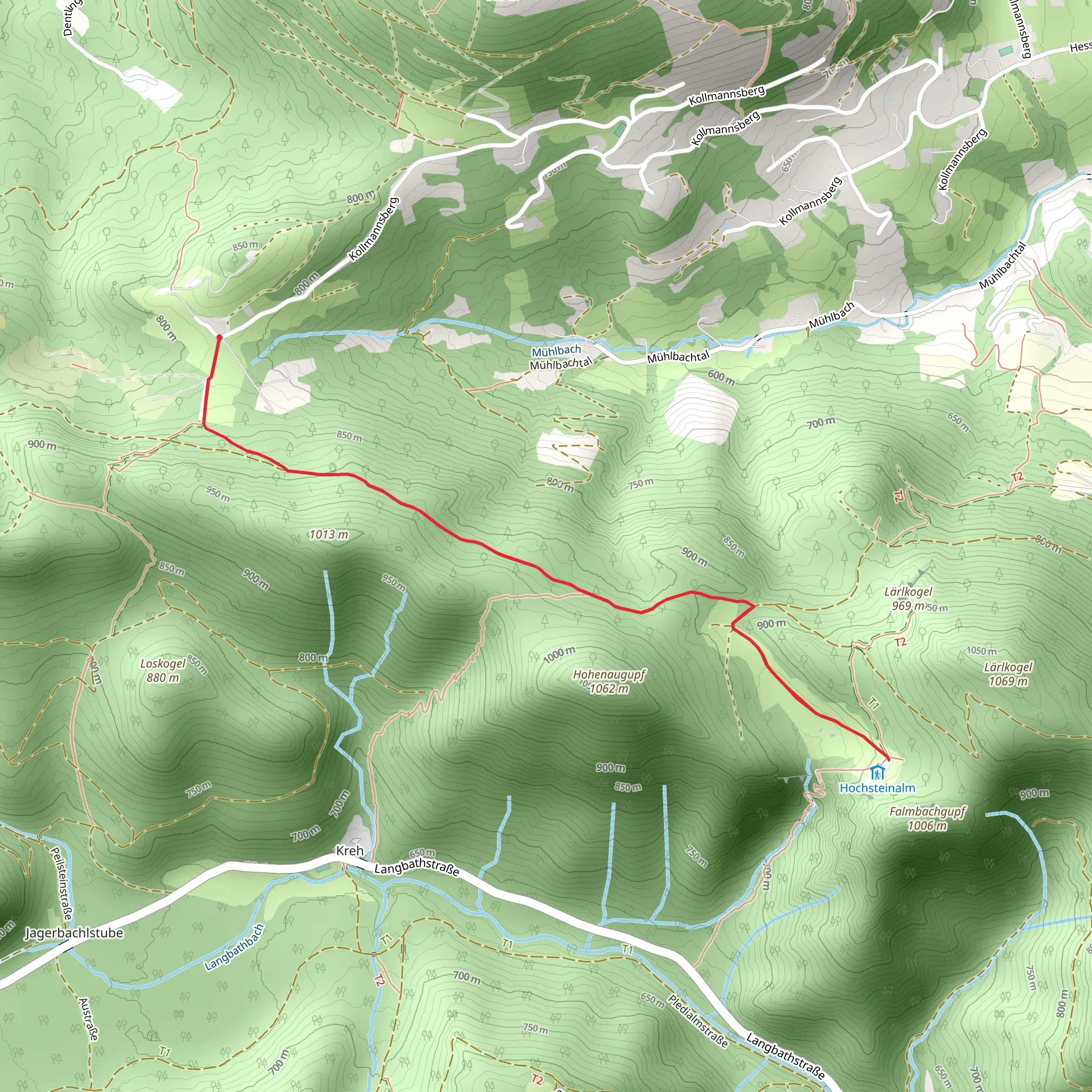 Almgasthof Windlegern to Hochsteinalm mobile static map