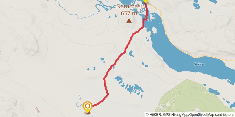 Kungsleden North stage 12 Map