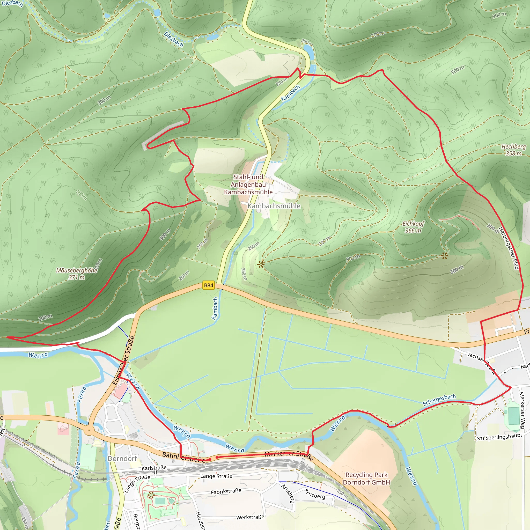 Dorndorf and Ergaenzungs Weg mobile static map