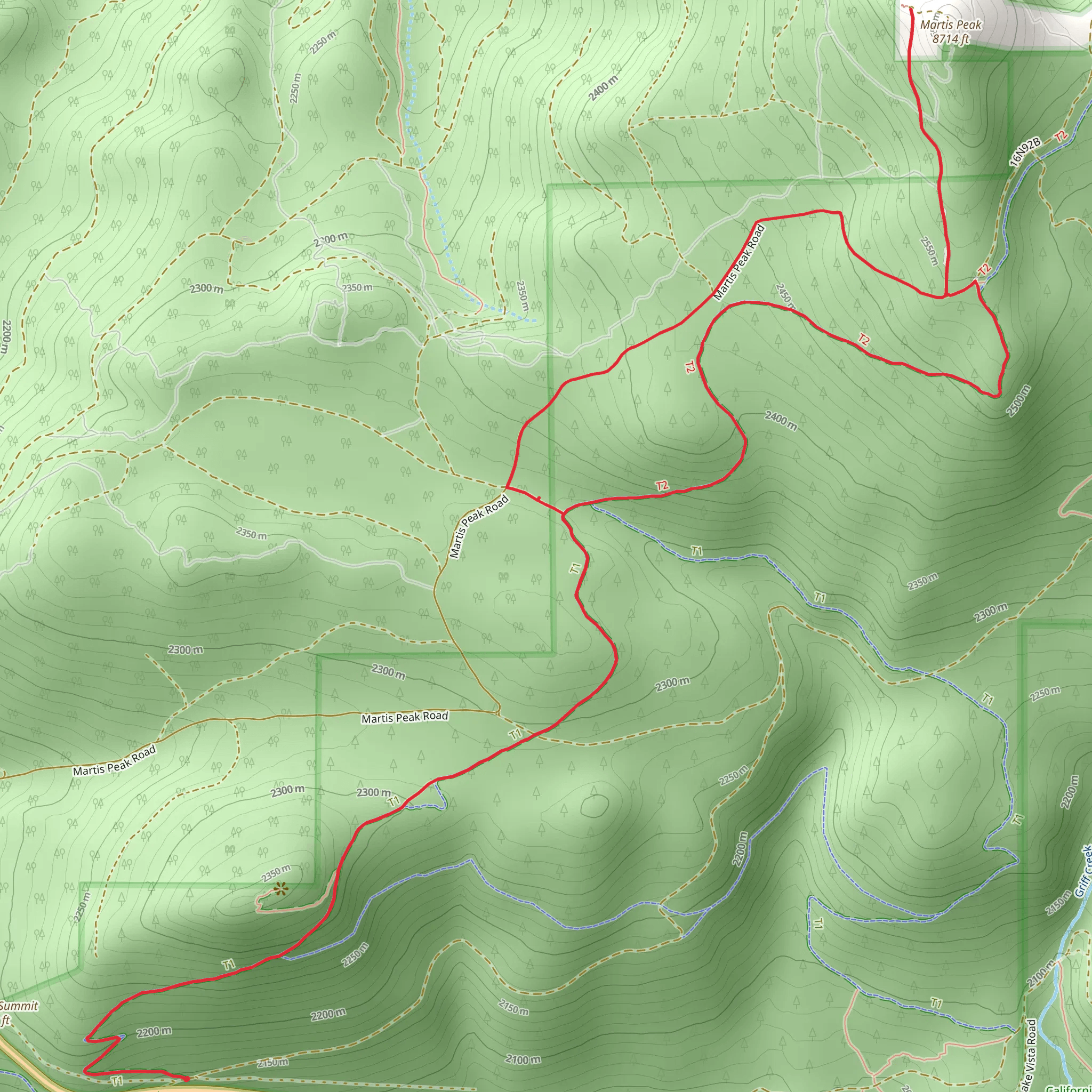 Martis Peak via Tahoe Rim Trail mobile static map