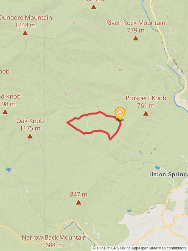 Blueberry and Mud Pond Gap Loop Trail mobile static map