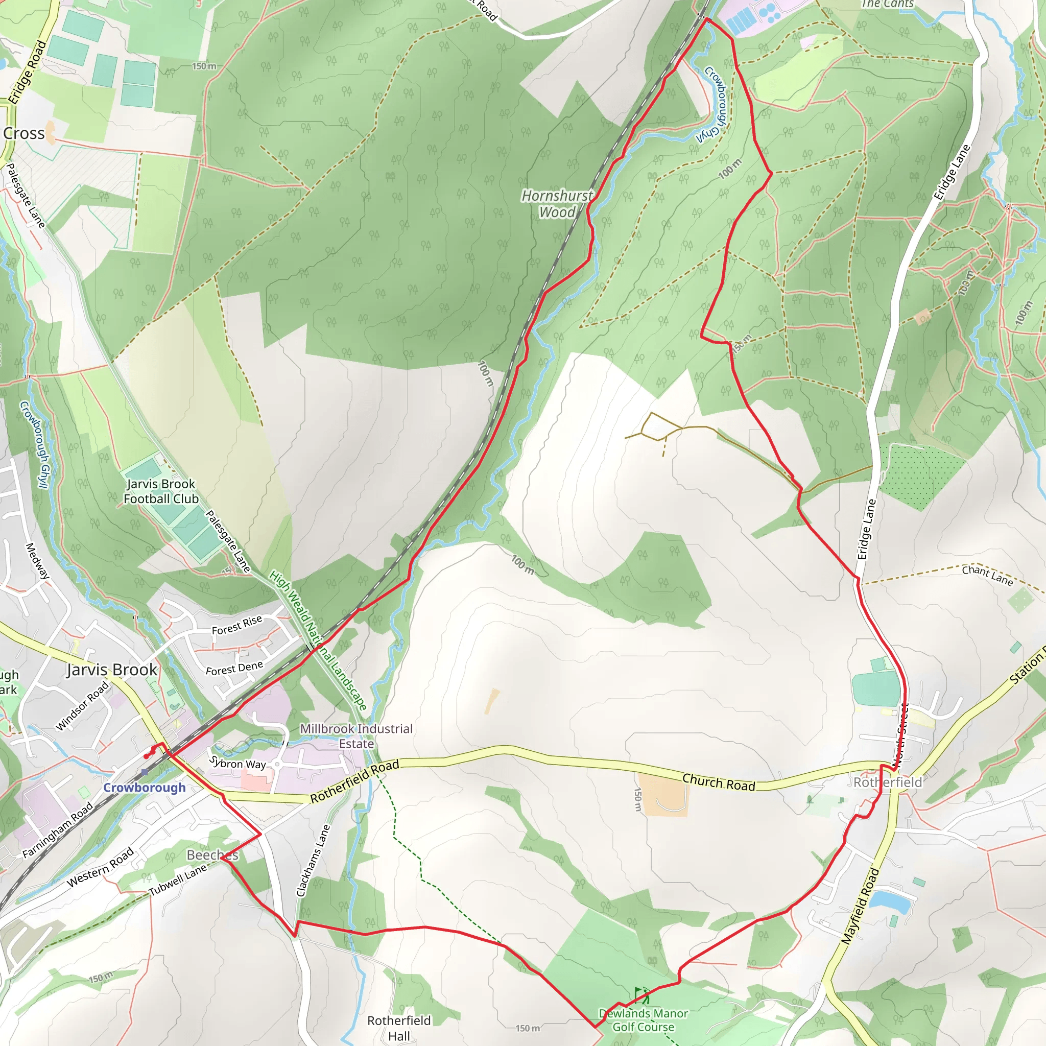 Hornhurst Wood in Rotherfield Country Park mobile static map