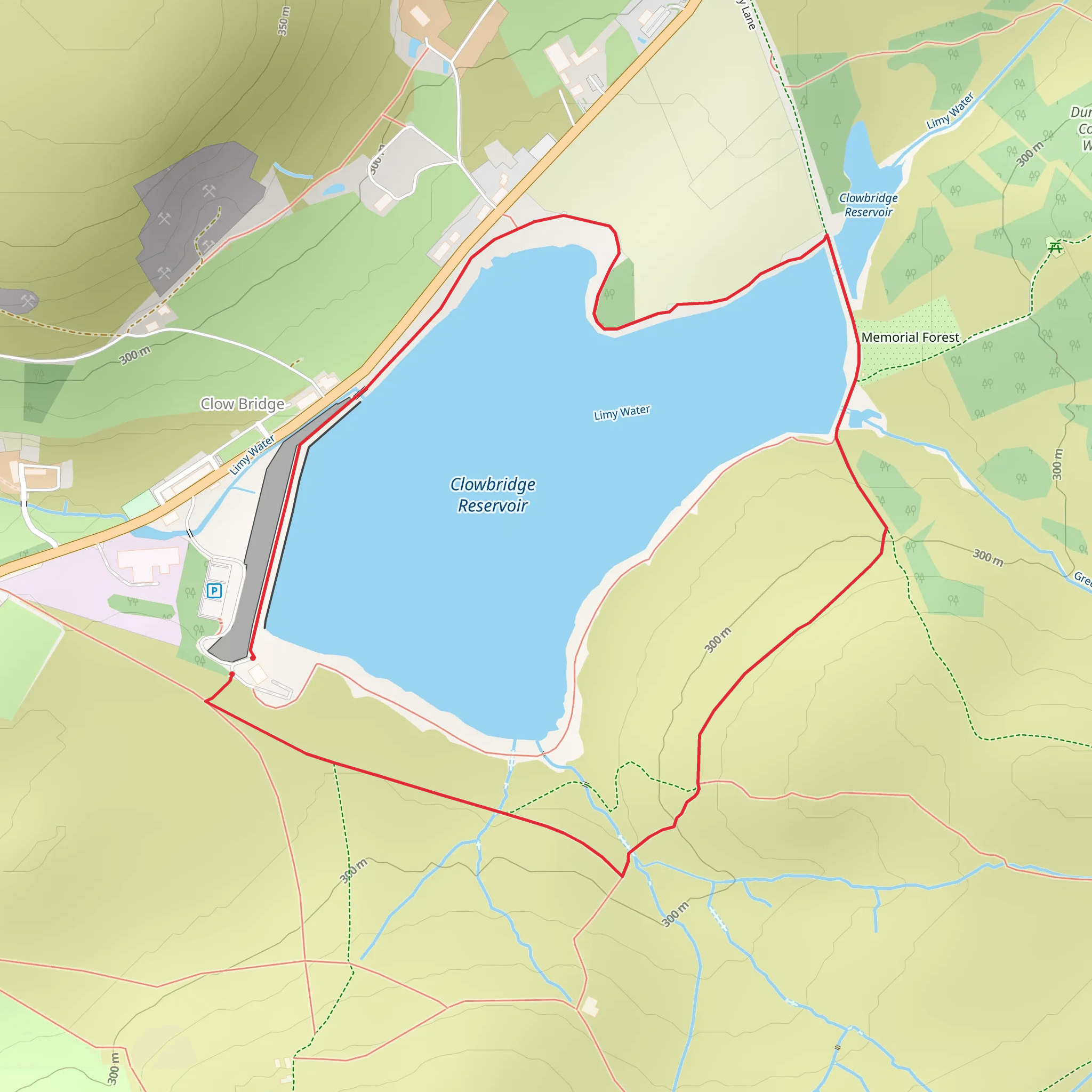 Clowbridge Reservoir Loop mobile static map