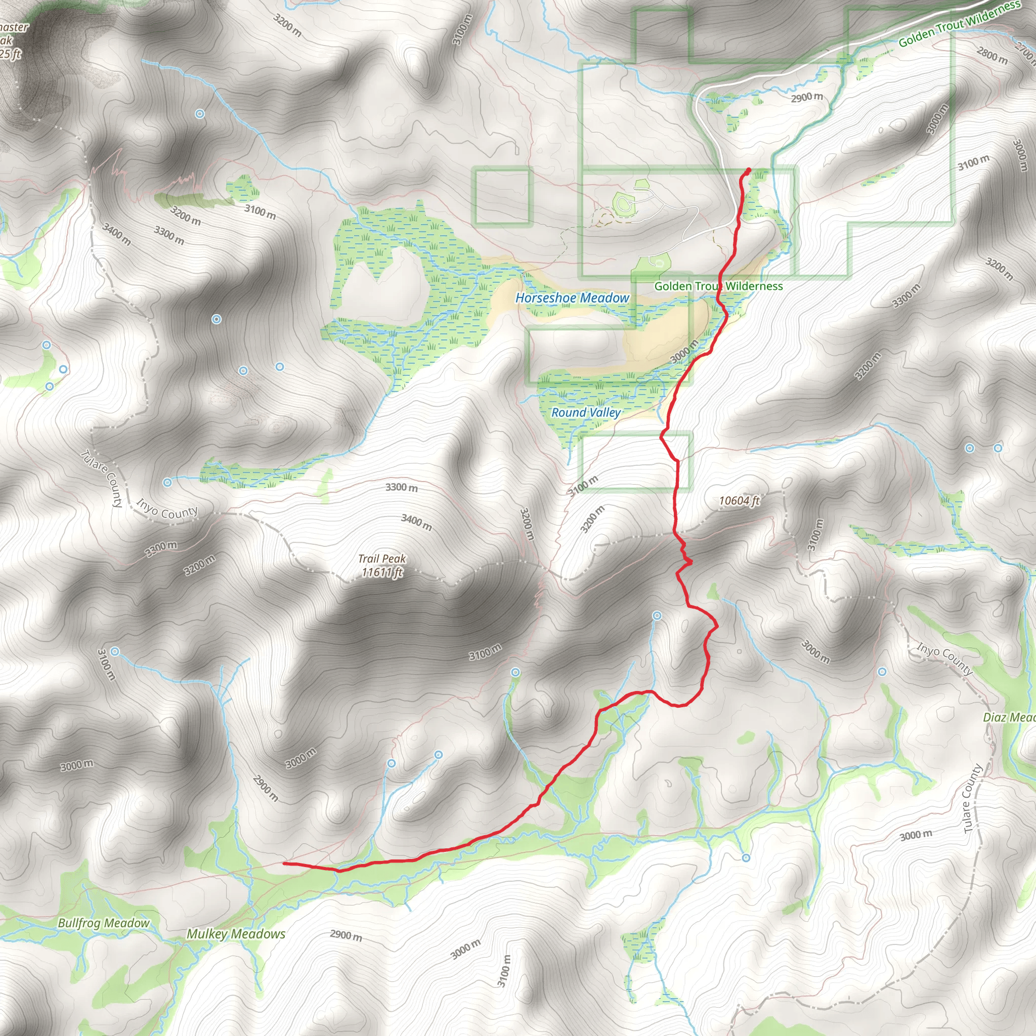 Mulkey Pass Trail mobile static map
