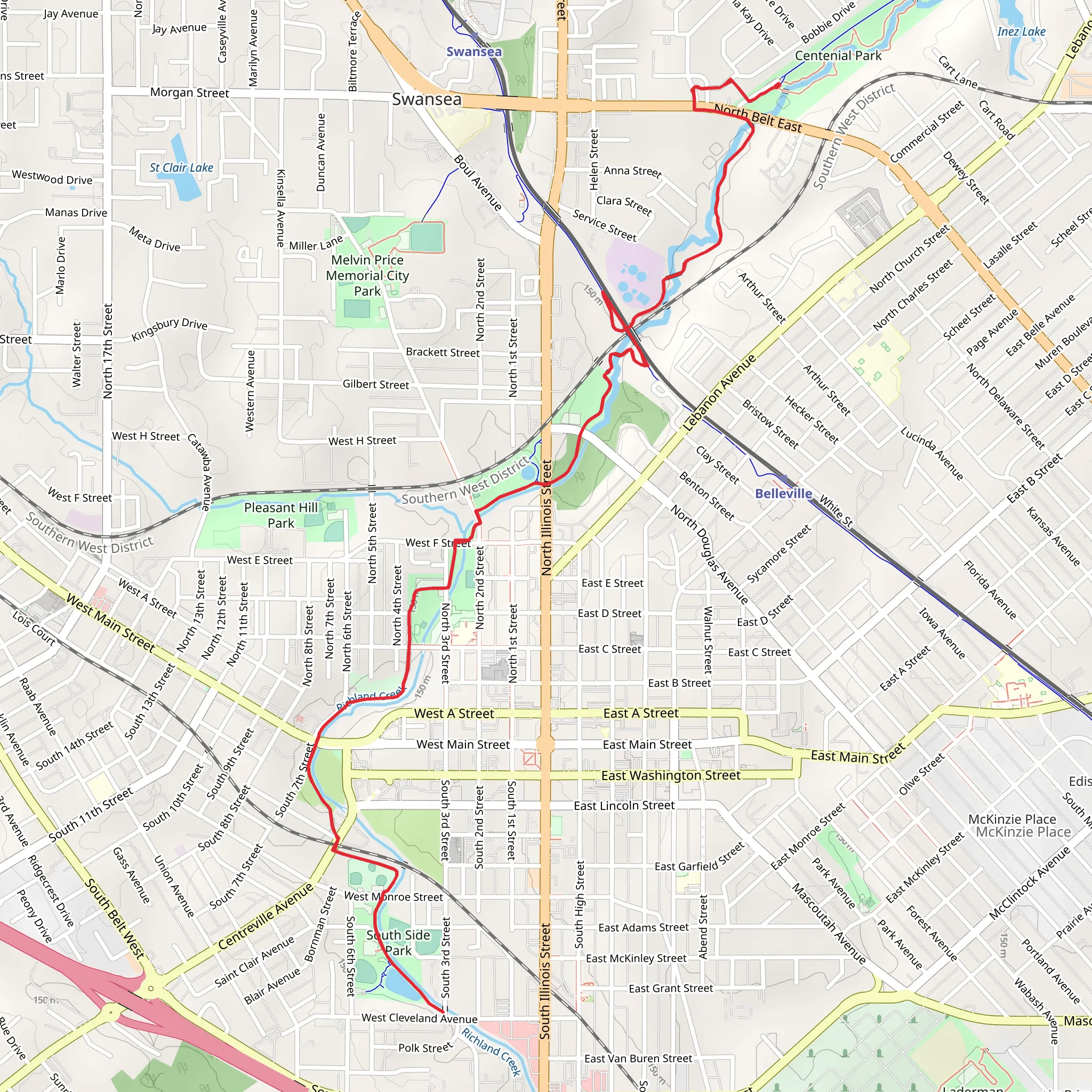 Richland Creek Trail mobile static map