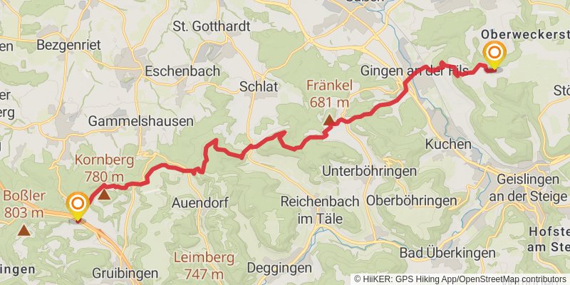 Albsteig stage 8 Map