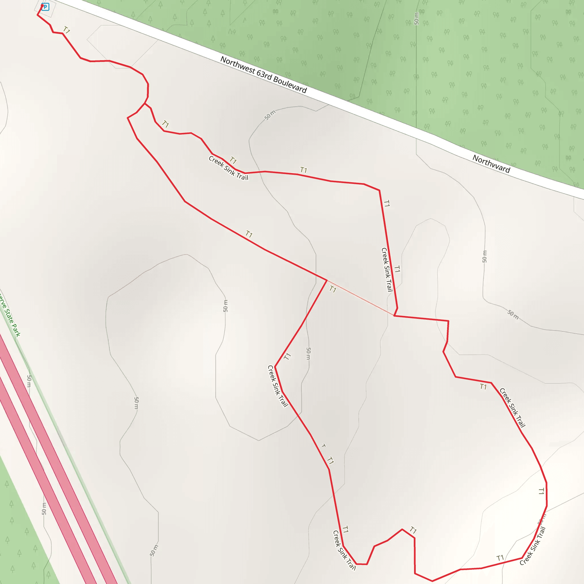 Creek Sink Loop Trail mobile static map