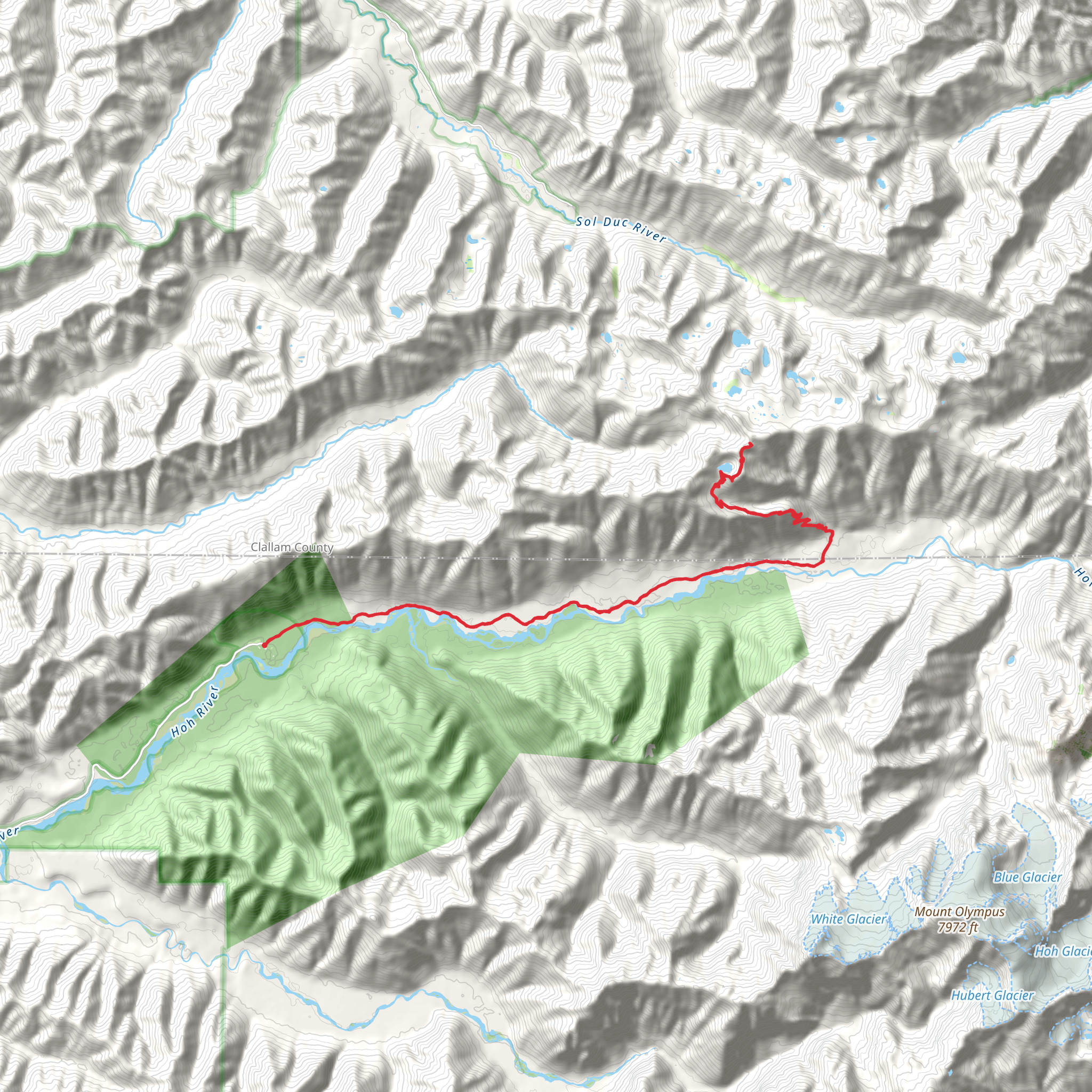 Hoh Lake via Hoh River Trail mobile static map