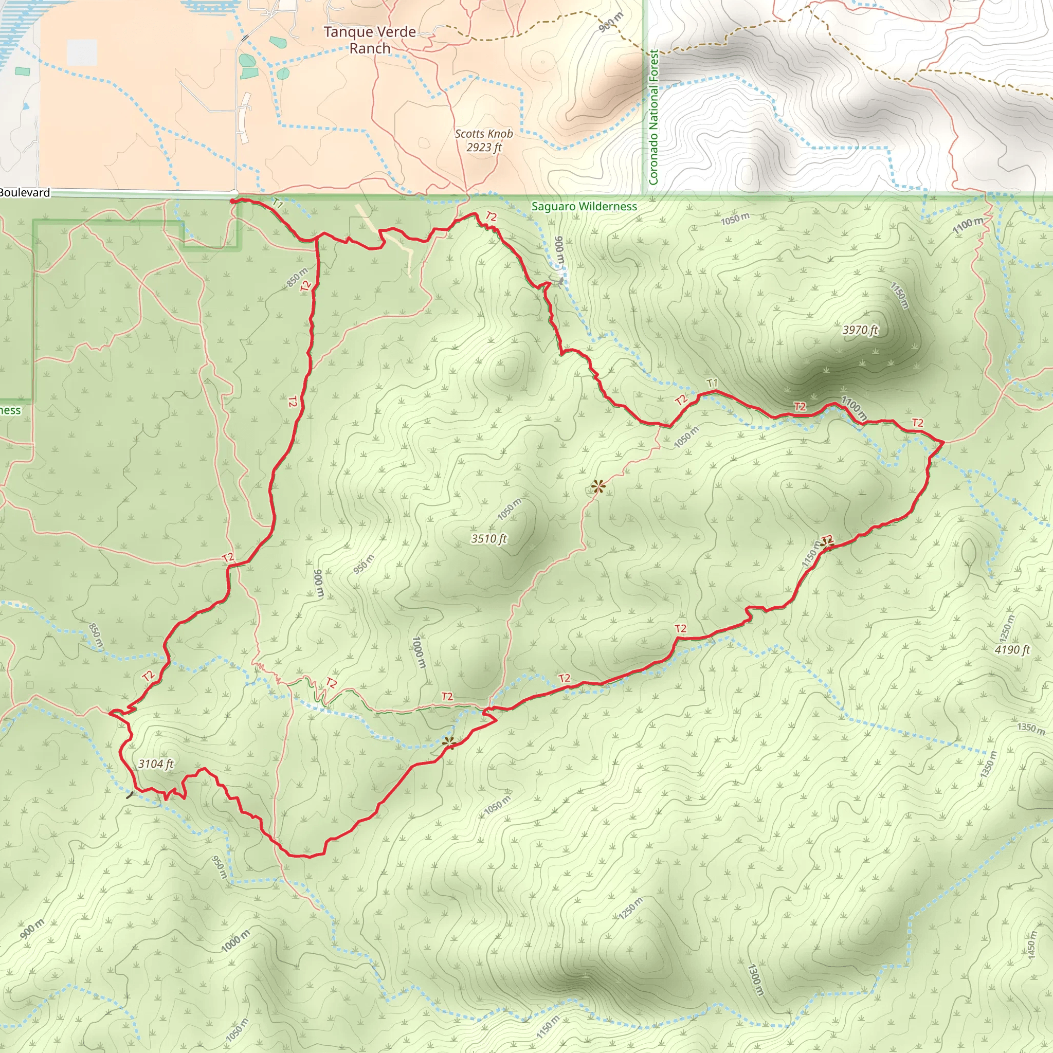Garwood, Three Tank and Douglas Spring Loop Trail mobile static map