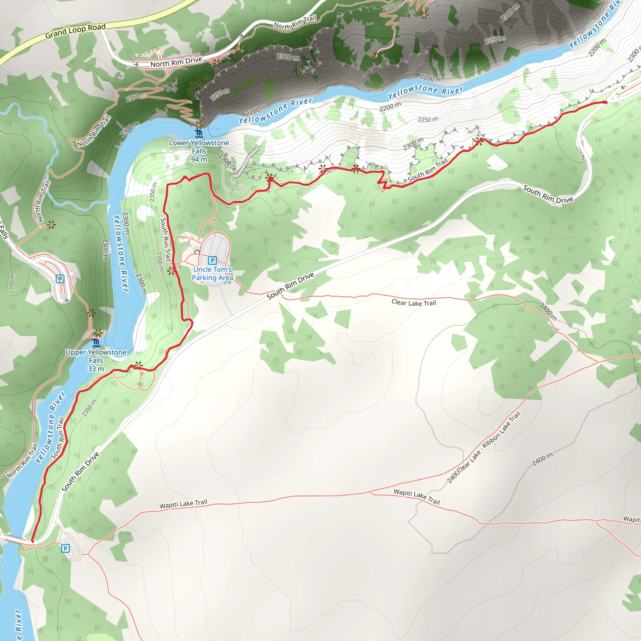 South Rim Trail mobile static map