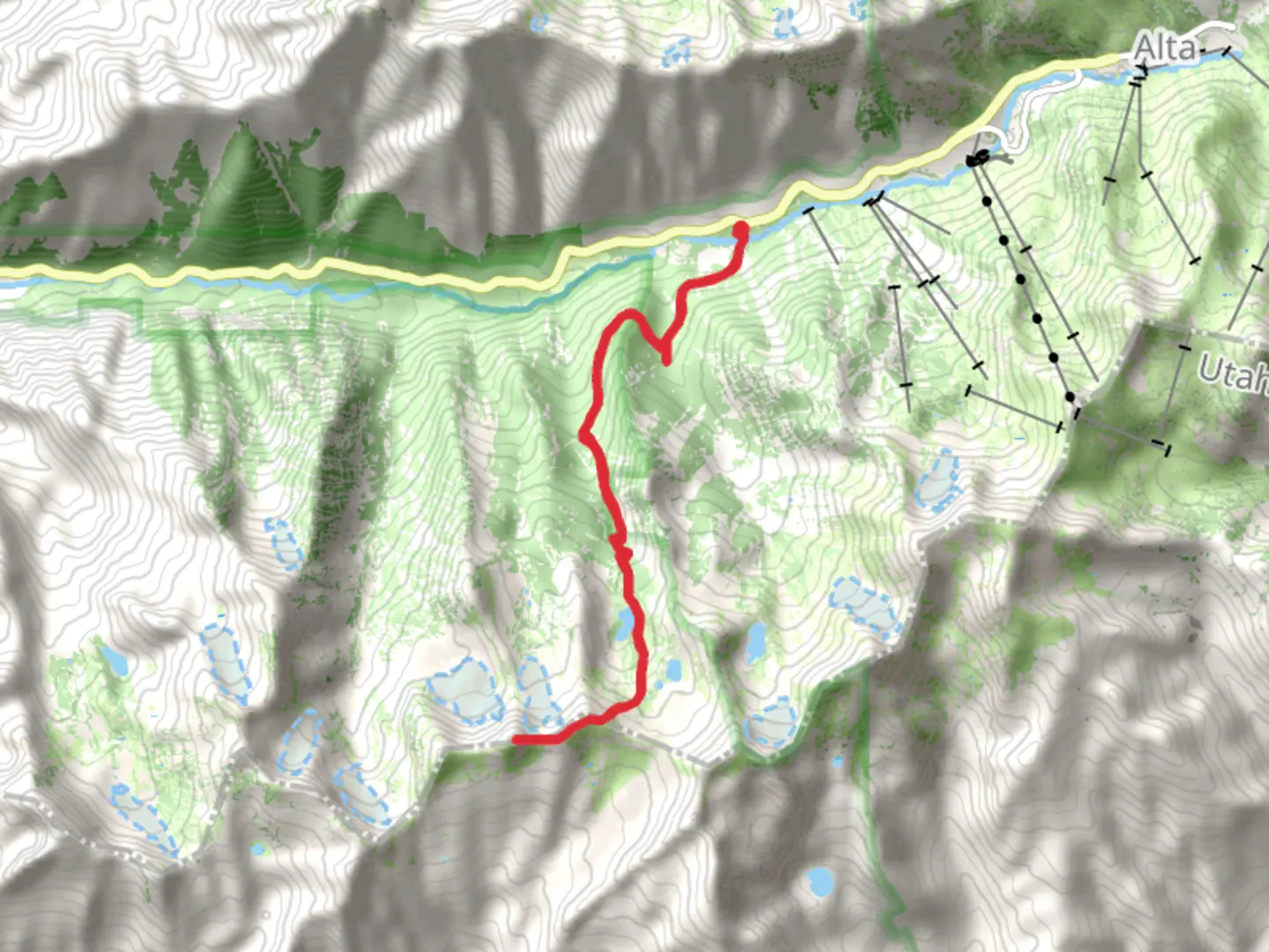An image depicting the trail The Pfeifferhorn, Gloria Falls via White Pine Trail and its surrounding area.