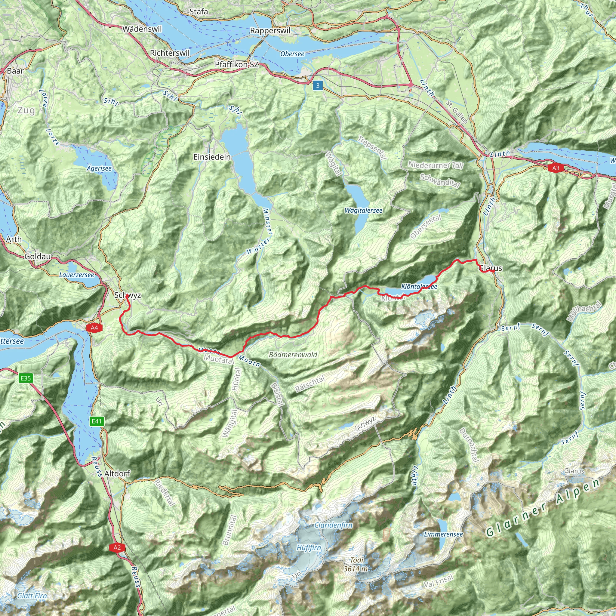 Pragelpass-Weg mobile static map