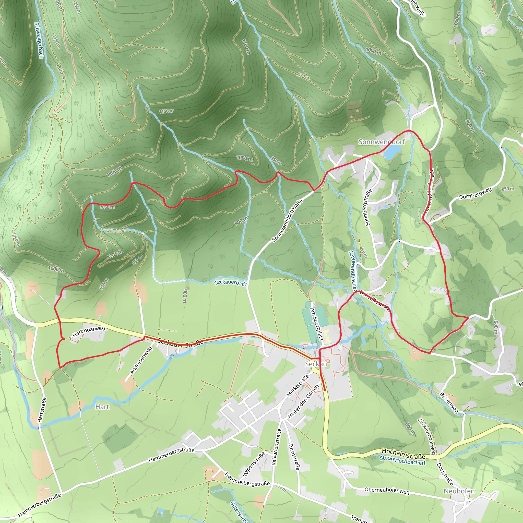 28b-Seckau - Sonnwenddorf Rundwanderweg mobile static map