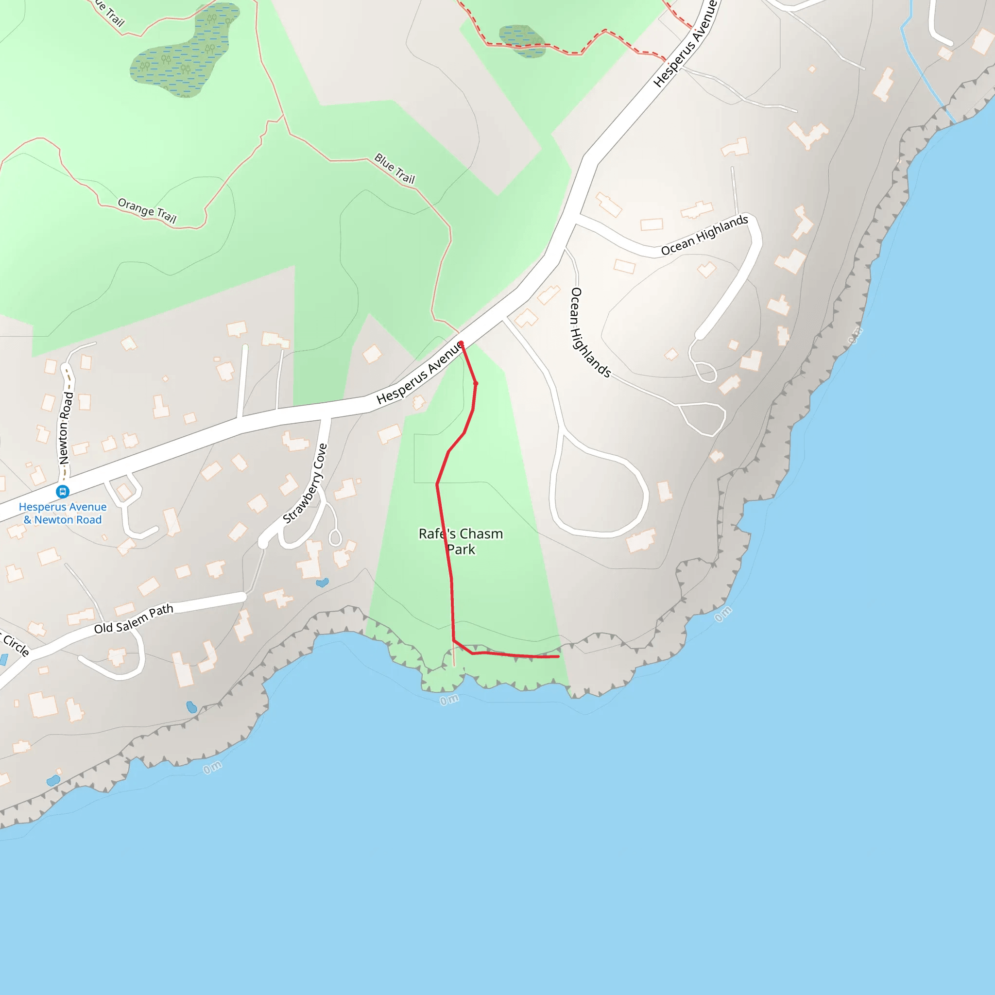 Rafes Chasm Park Trail mobile static map