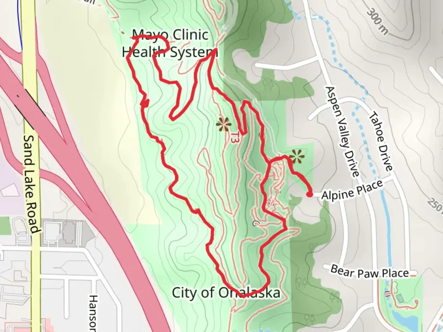 An image depicting the trail Camel Hump Loop and its surrounding area.