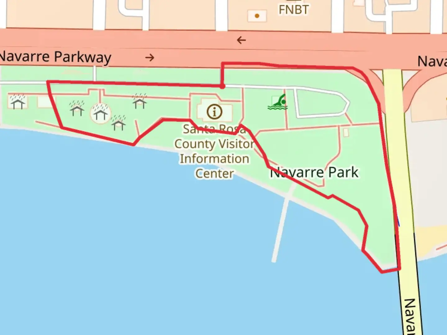 An image depicting the trail Navarre Park Loop and its surrounding area.