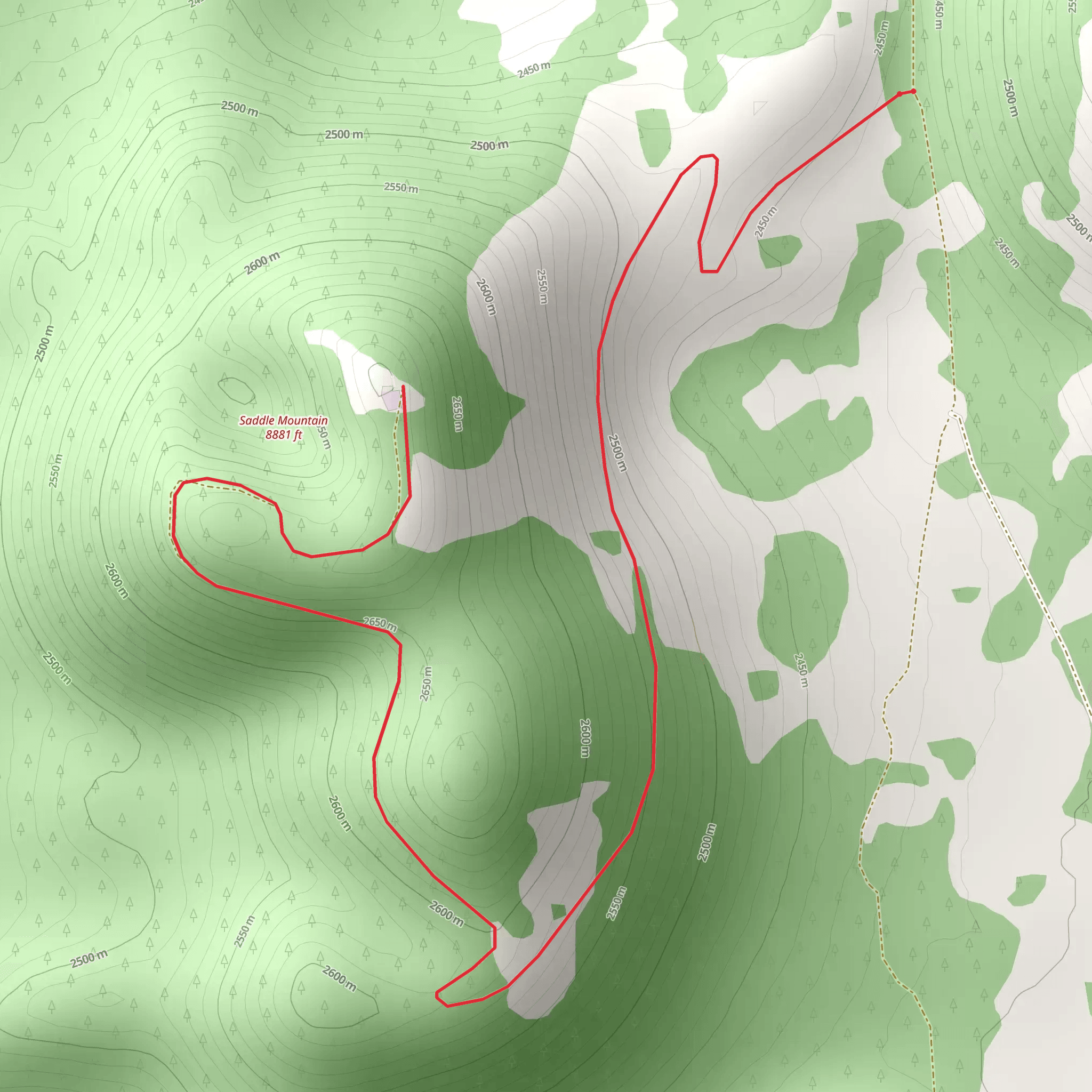Saddle Mountain Walk mobile static map