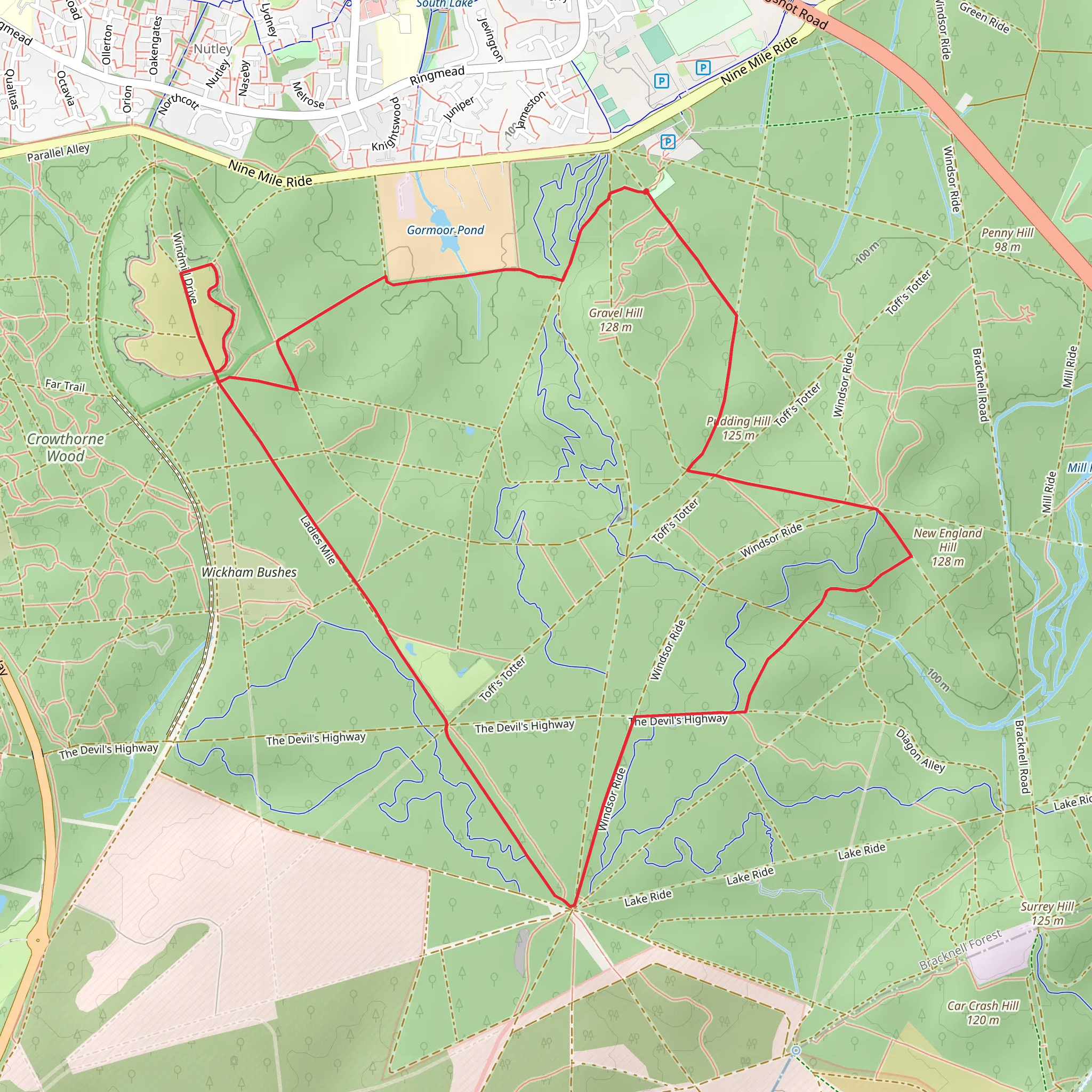 Pudding Hill and Upper Start Post Loop mobile static map