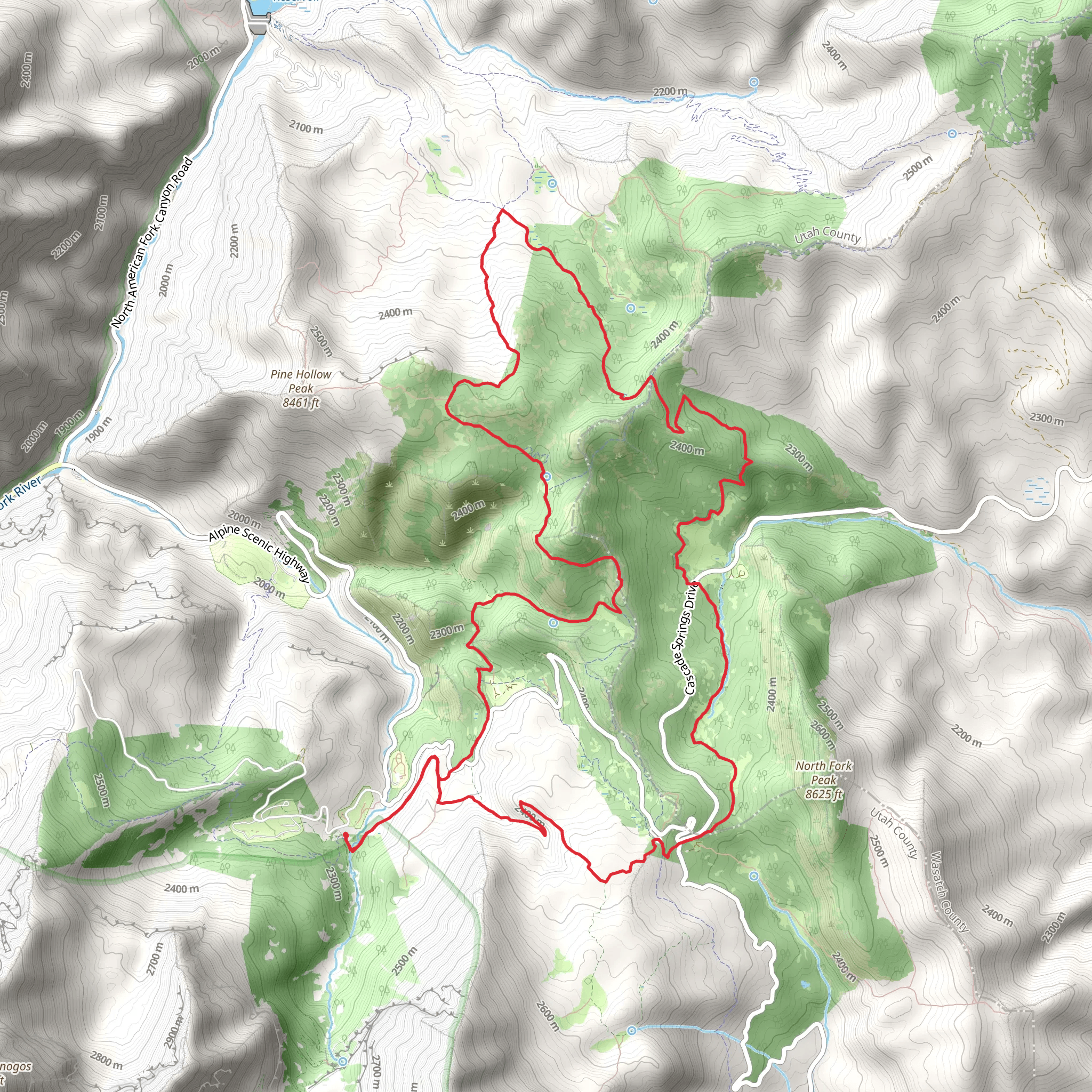 Pine Hollow Trail and Snow Gauging Trail mobile static map