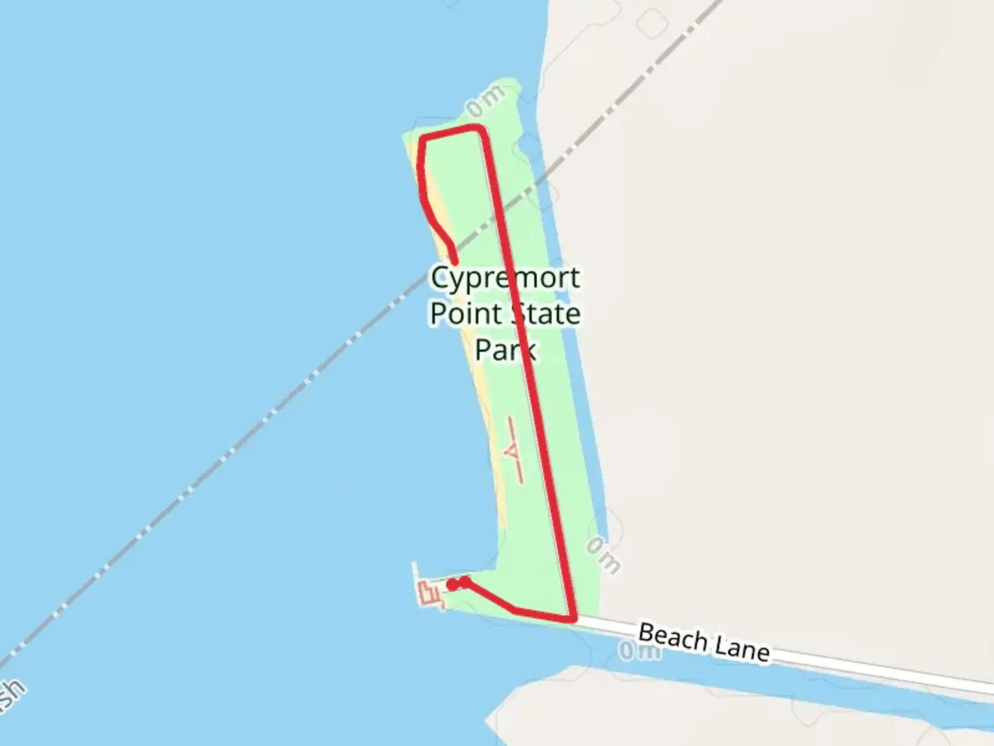 An image depicting the trail Cypremont Point State Park Walk and its surrounding area.