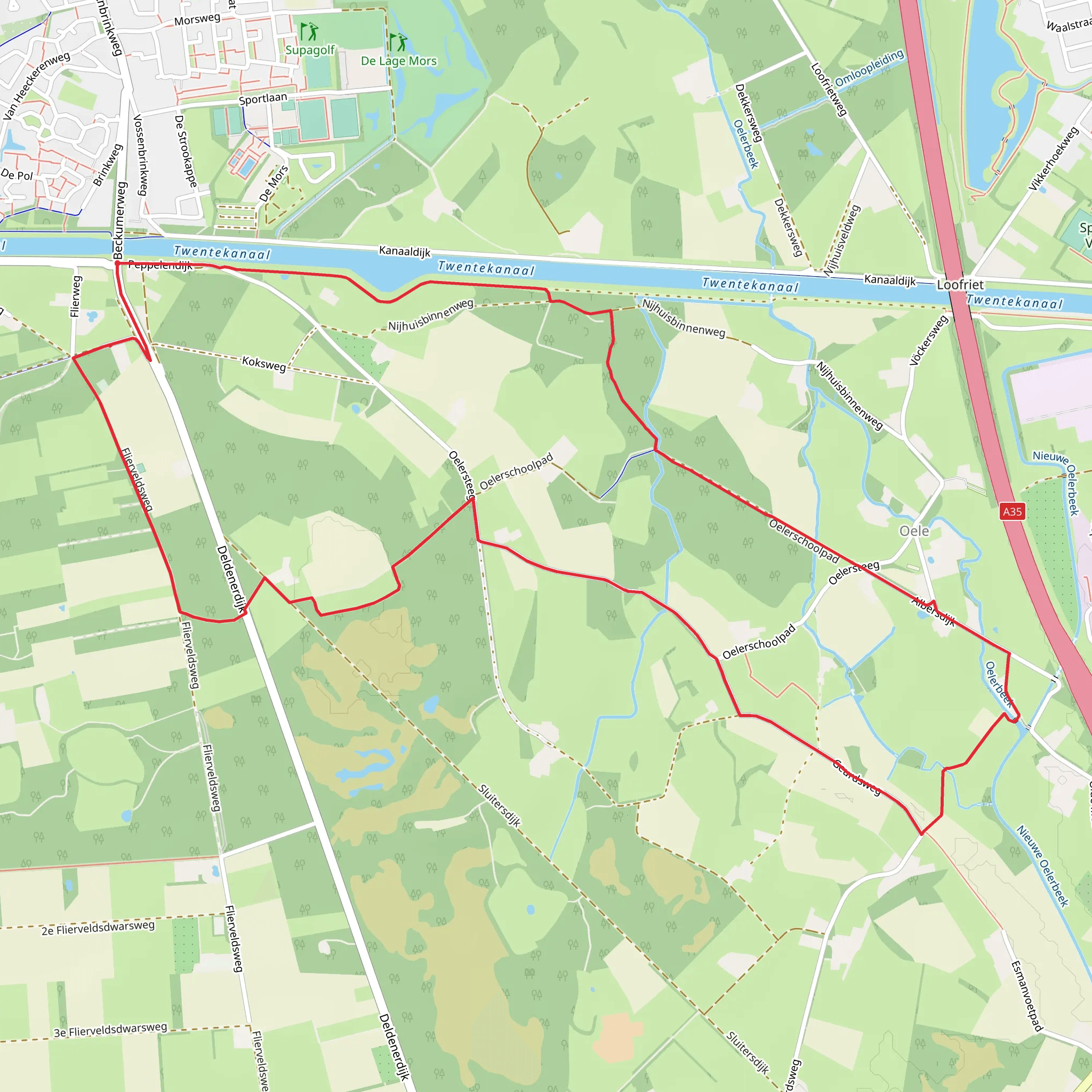 Beltmansbos and Oelersteeg Loop mobile static map