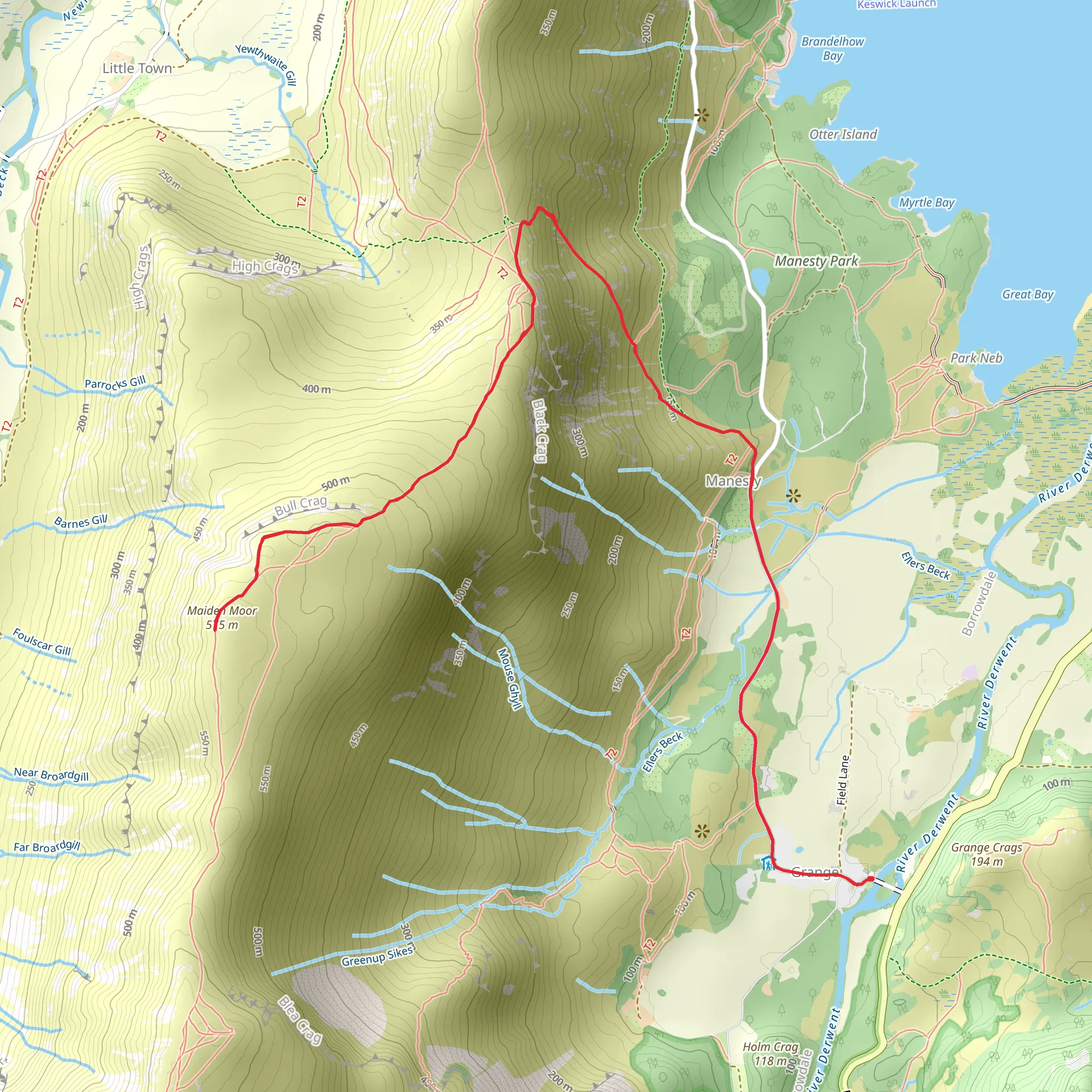 Maiden Moor mobile static map