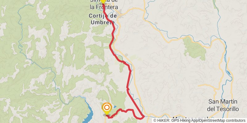 Andalucian Coast to Coast Walk stage 19 Map