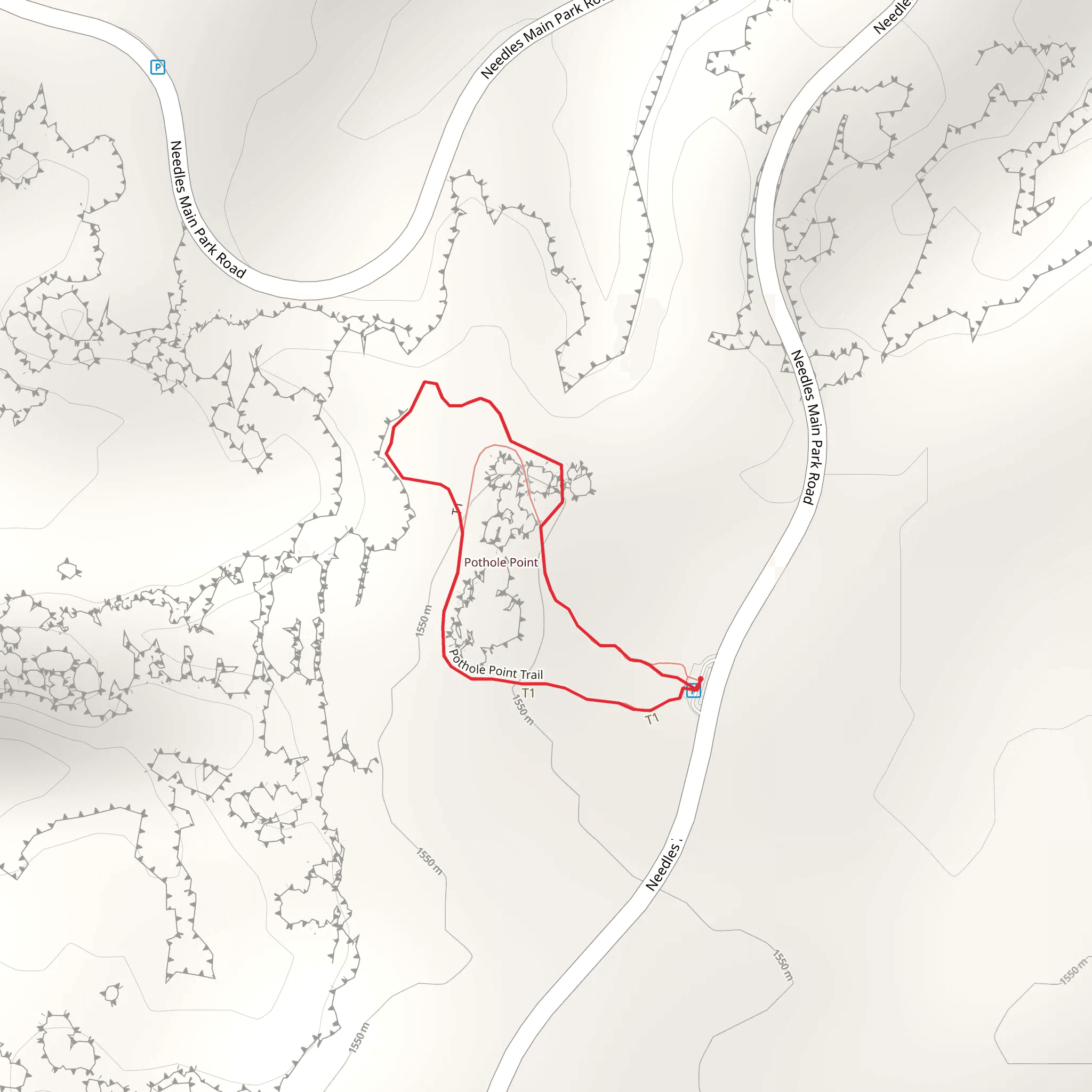 Pothole Point Trail mobile static map