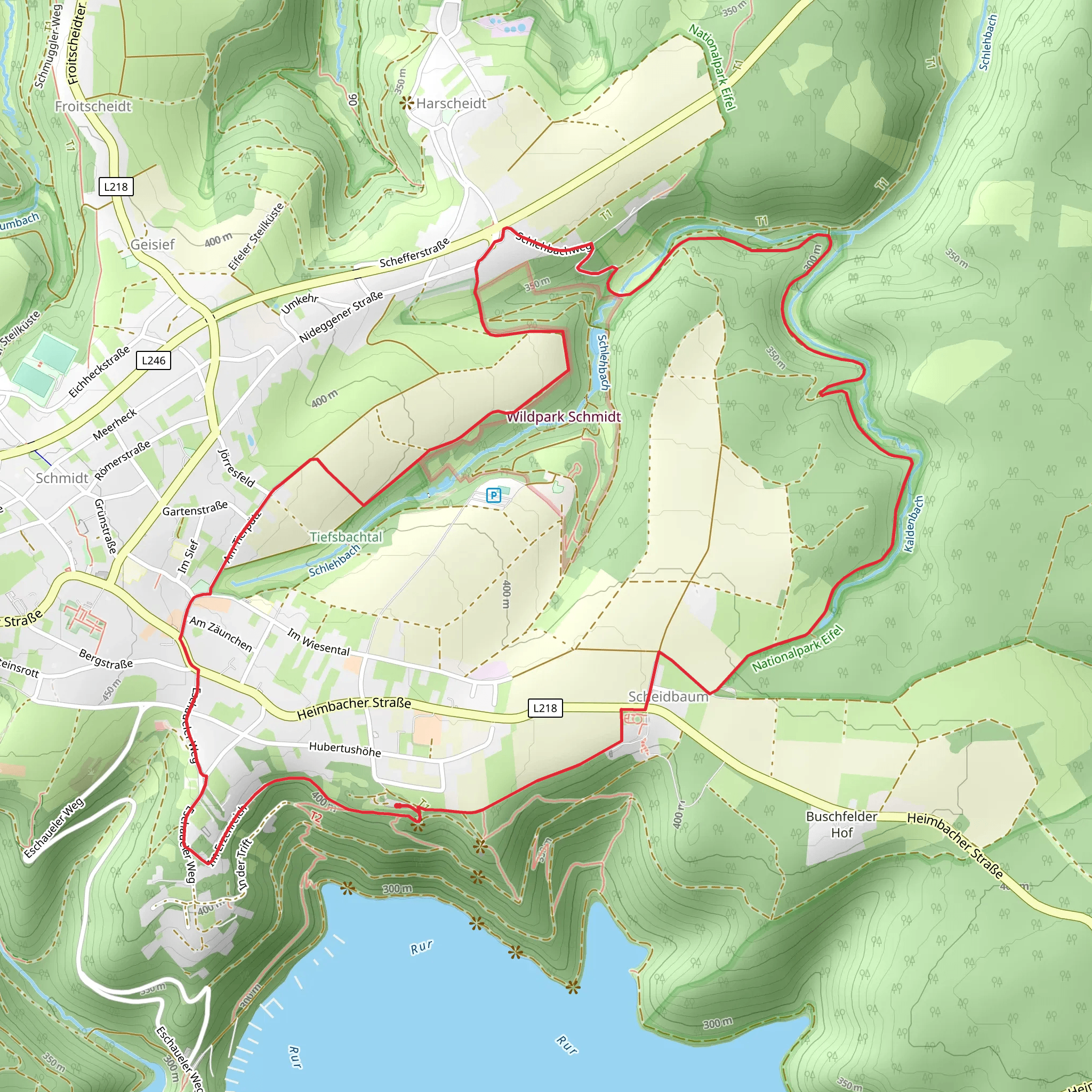 Scheidbaum and Wildpark Schmidt Loop mobile static map