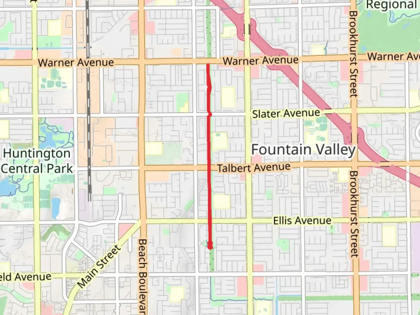 An image depicting the trail Fulton Park and Westmont Park and its surrounding area.