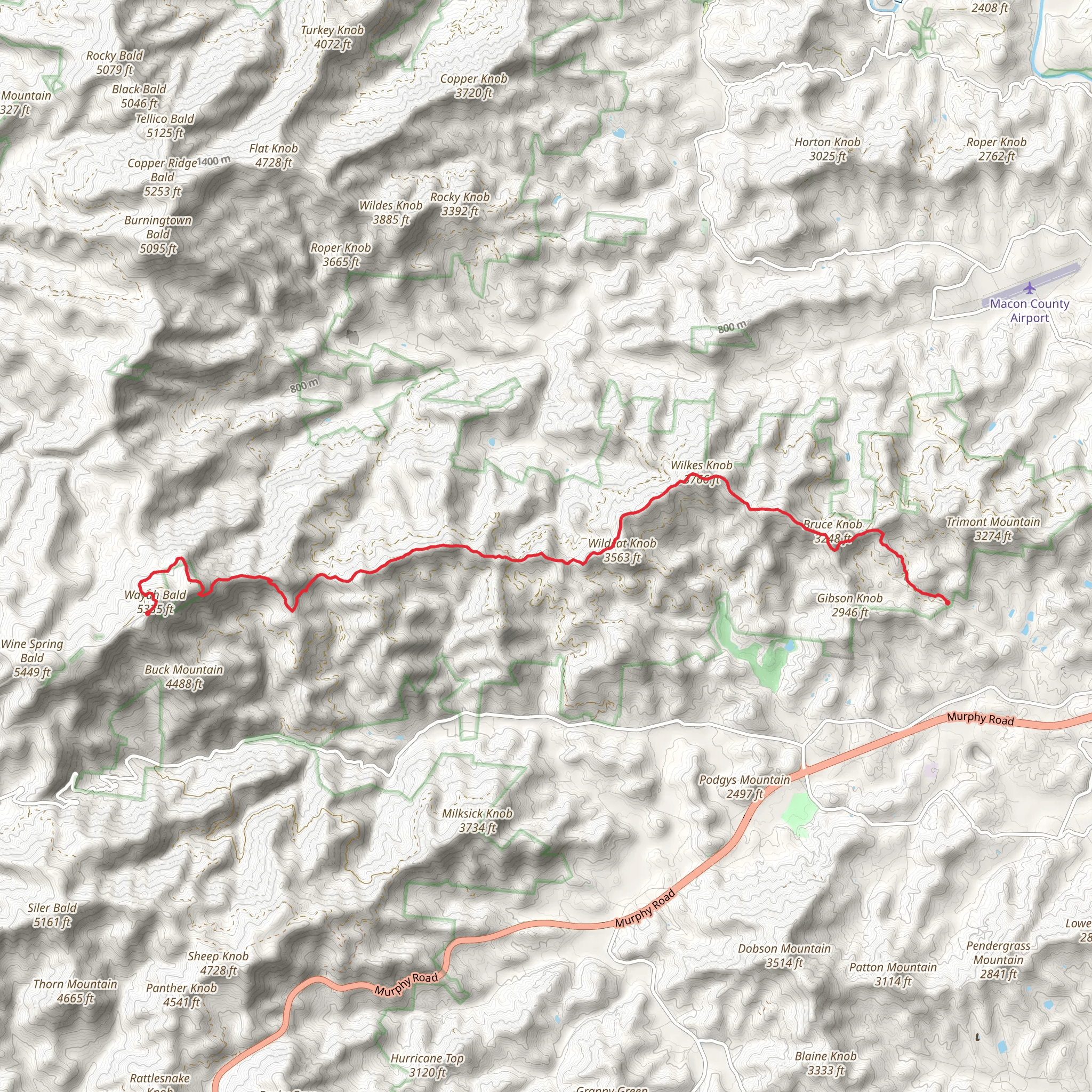 Appalachian Trail and Bartram Trail mobile static map