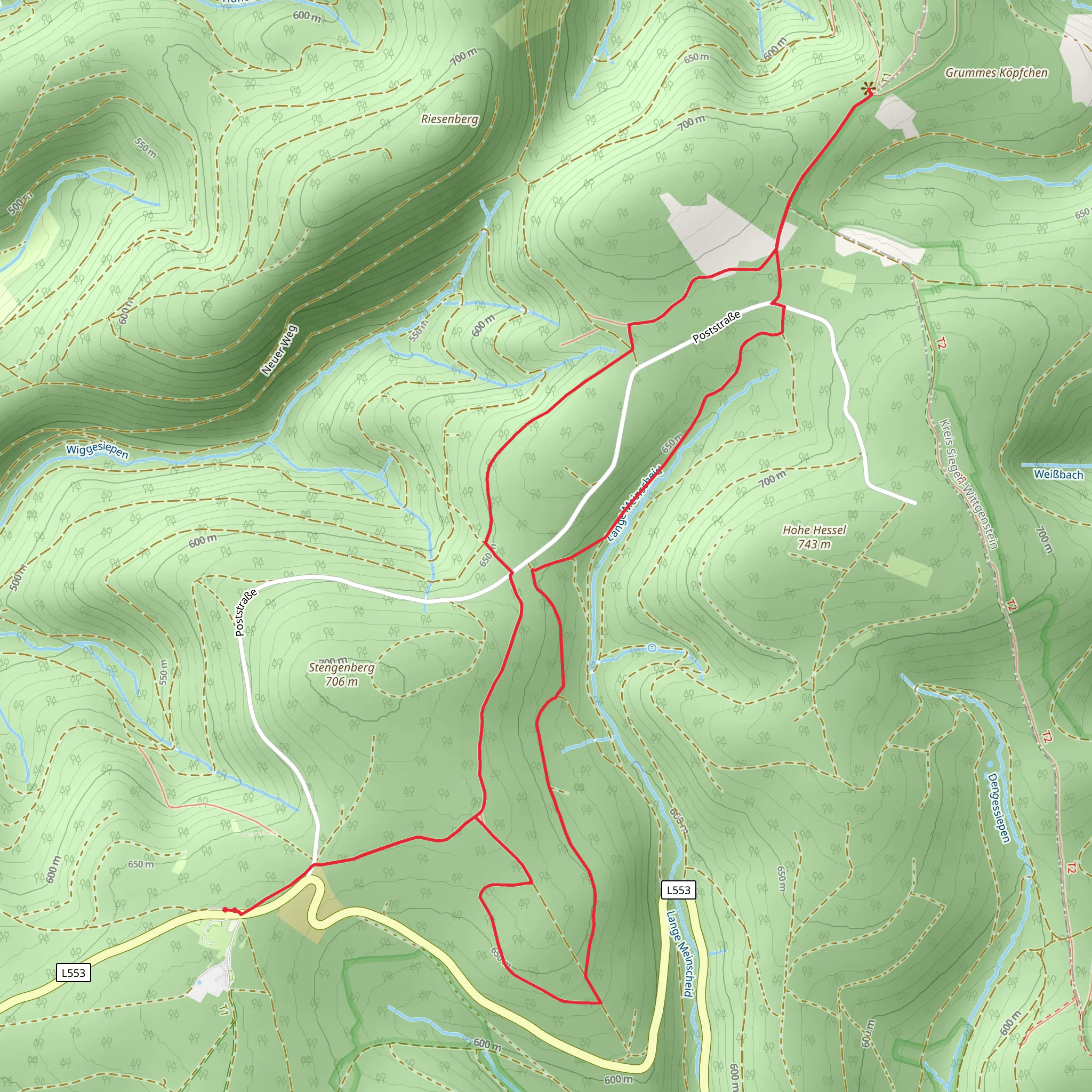Margarethenstein via Rothaarsteig mobile static map